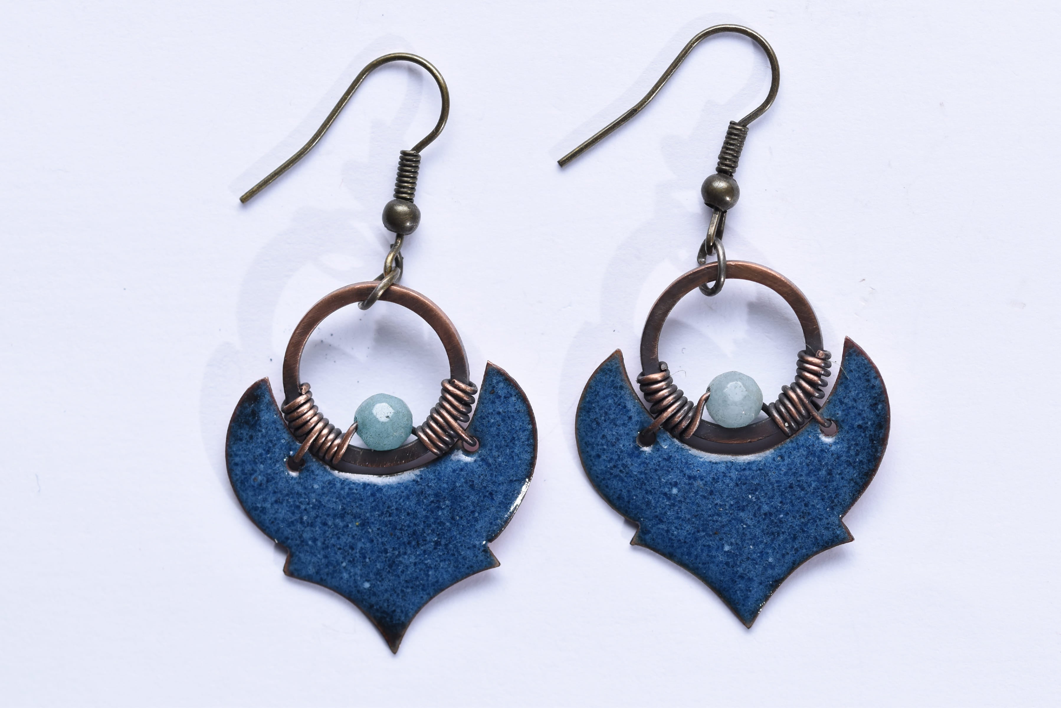 Iparművész tűzzománc fülbevaló