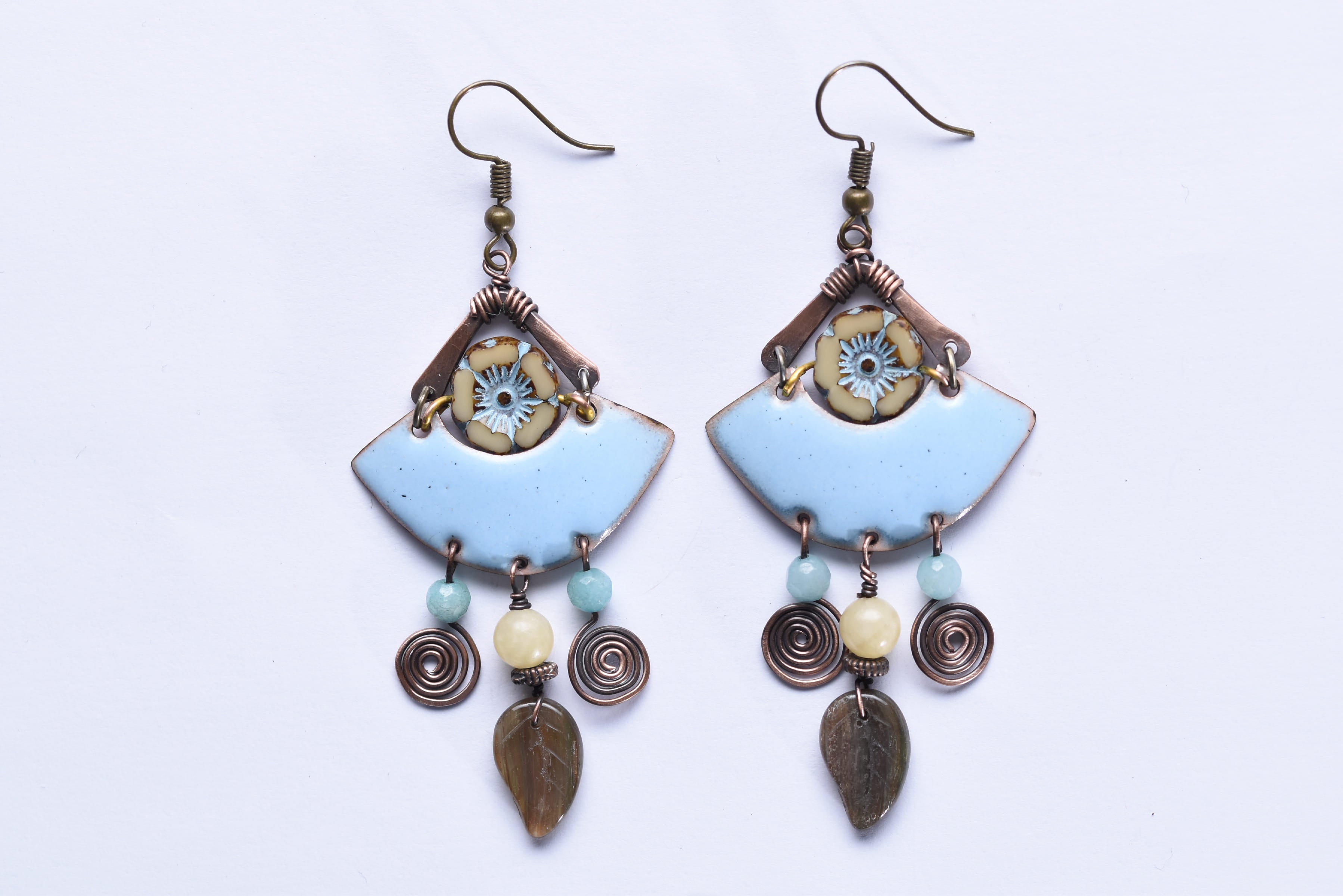 Iparművész tűzzománc fülbevaló