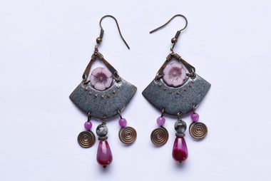 Iparművész tűzzománc fülbevaló