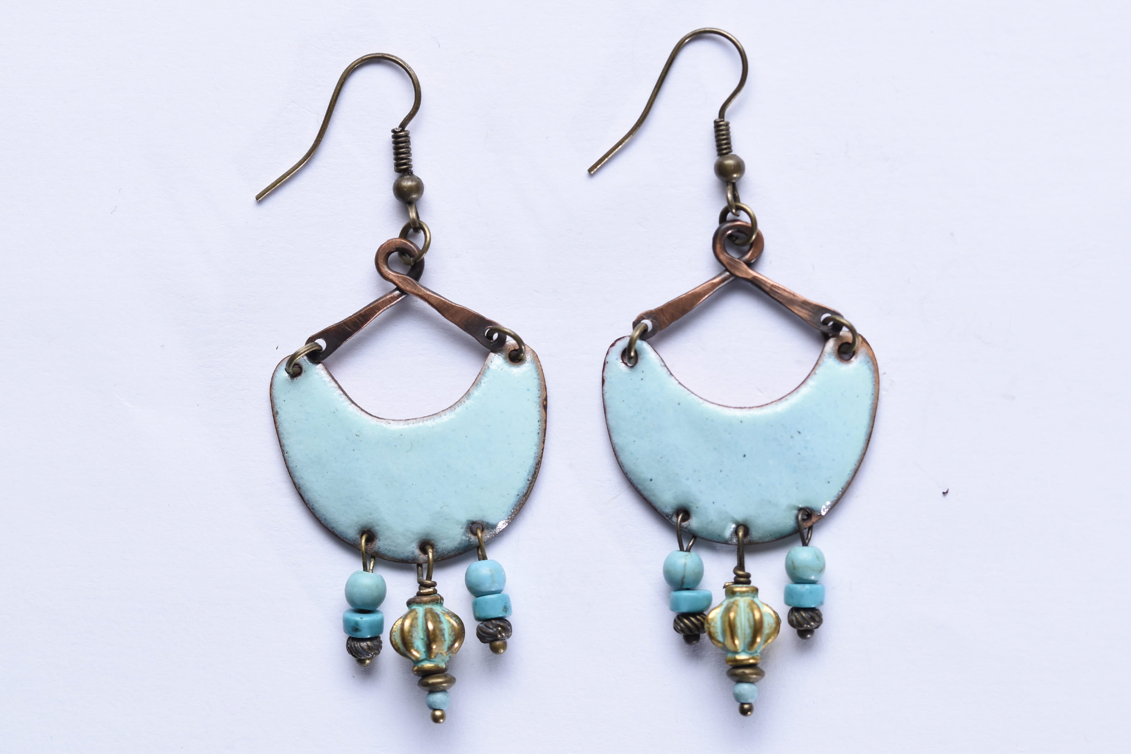 Iparművész tűzzománc fülbevaló