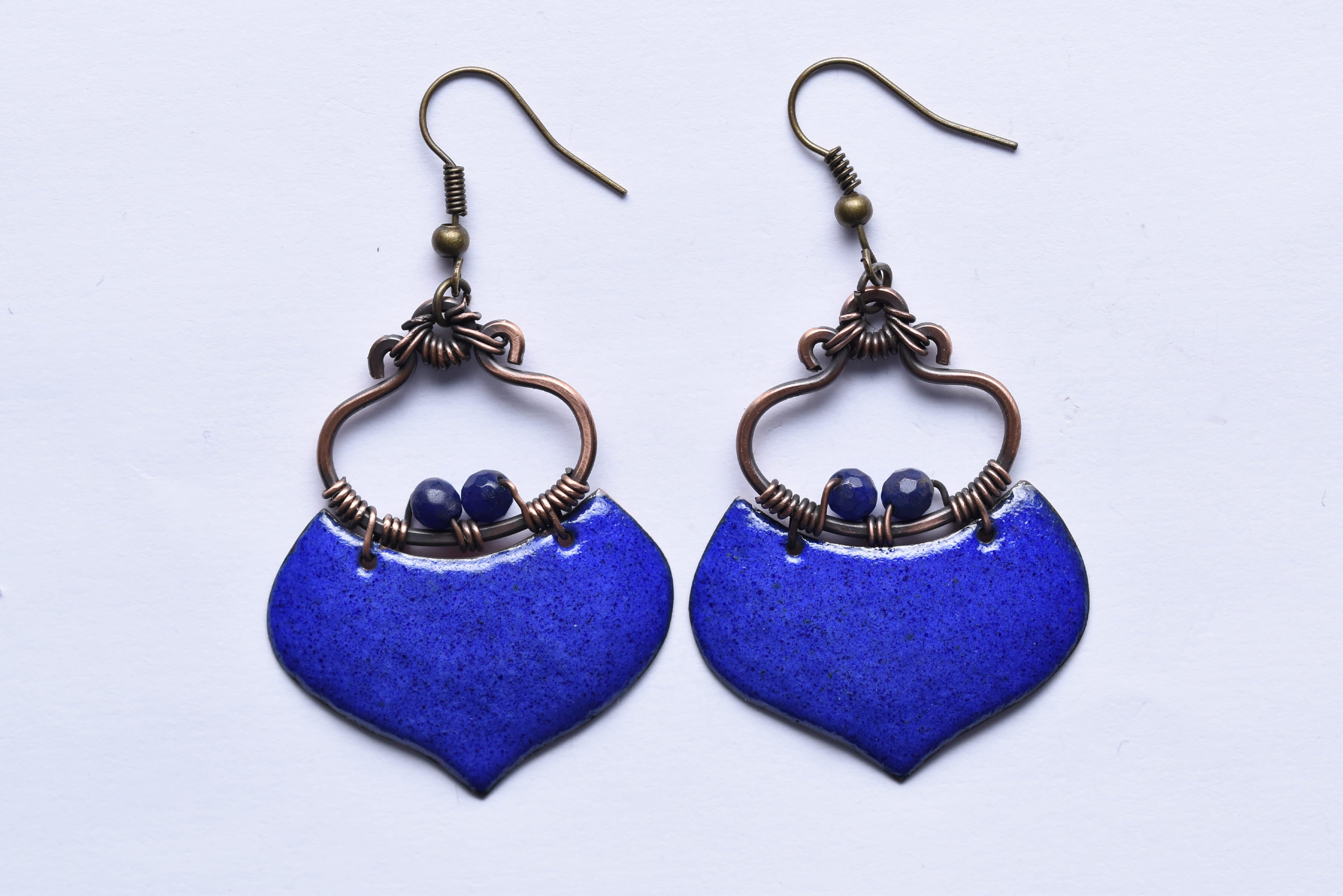 Iparművész tűzzománc fülbevaló