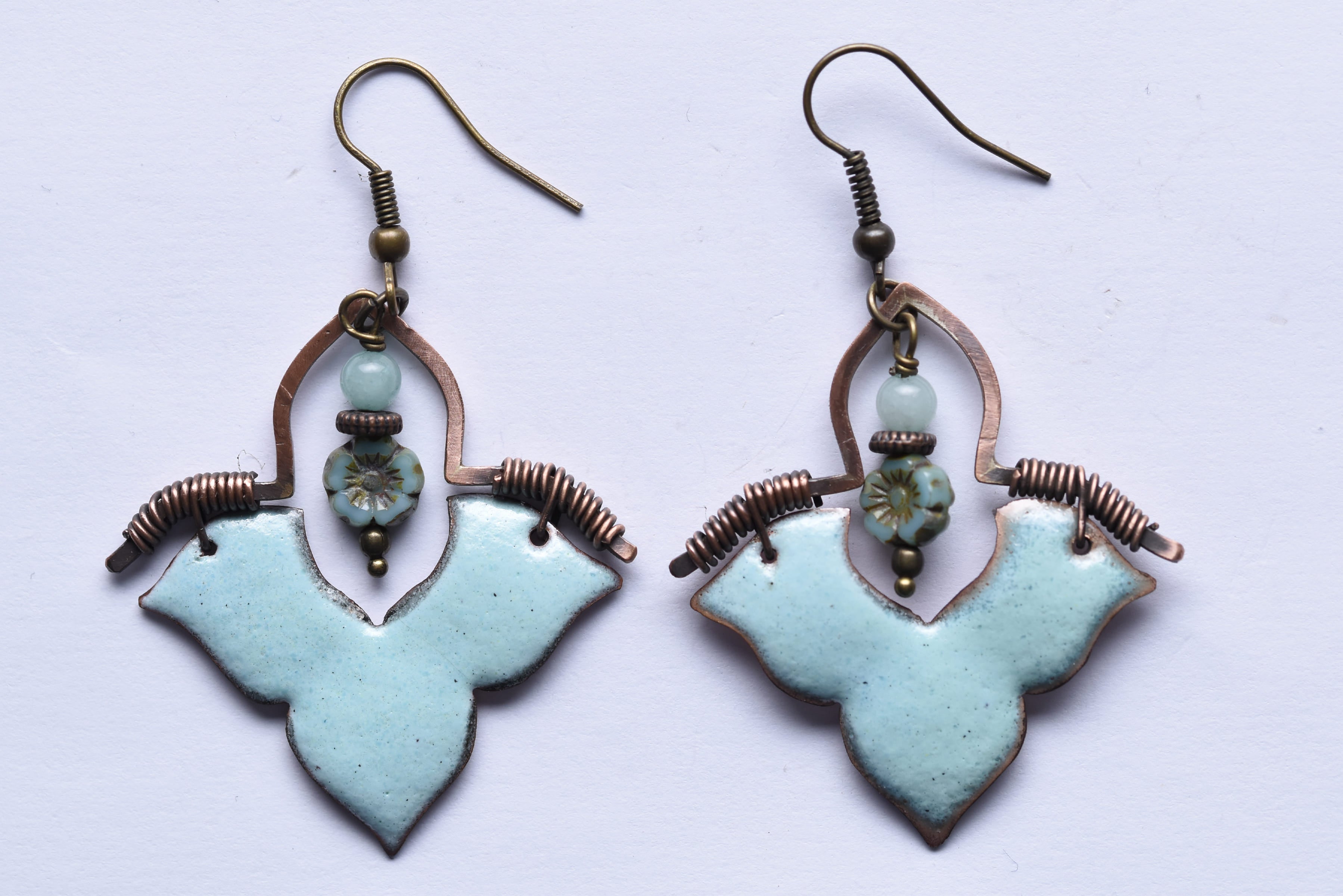 Iparművész tűzzománc fülbevaló