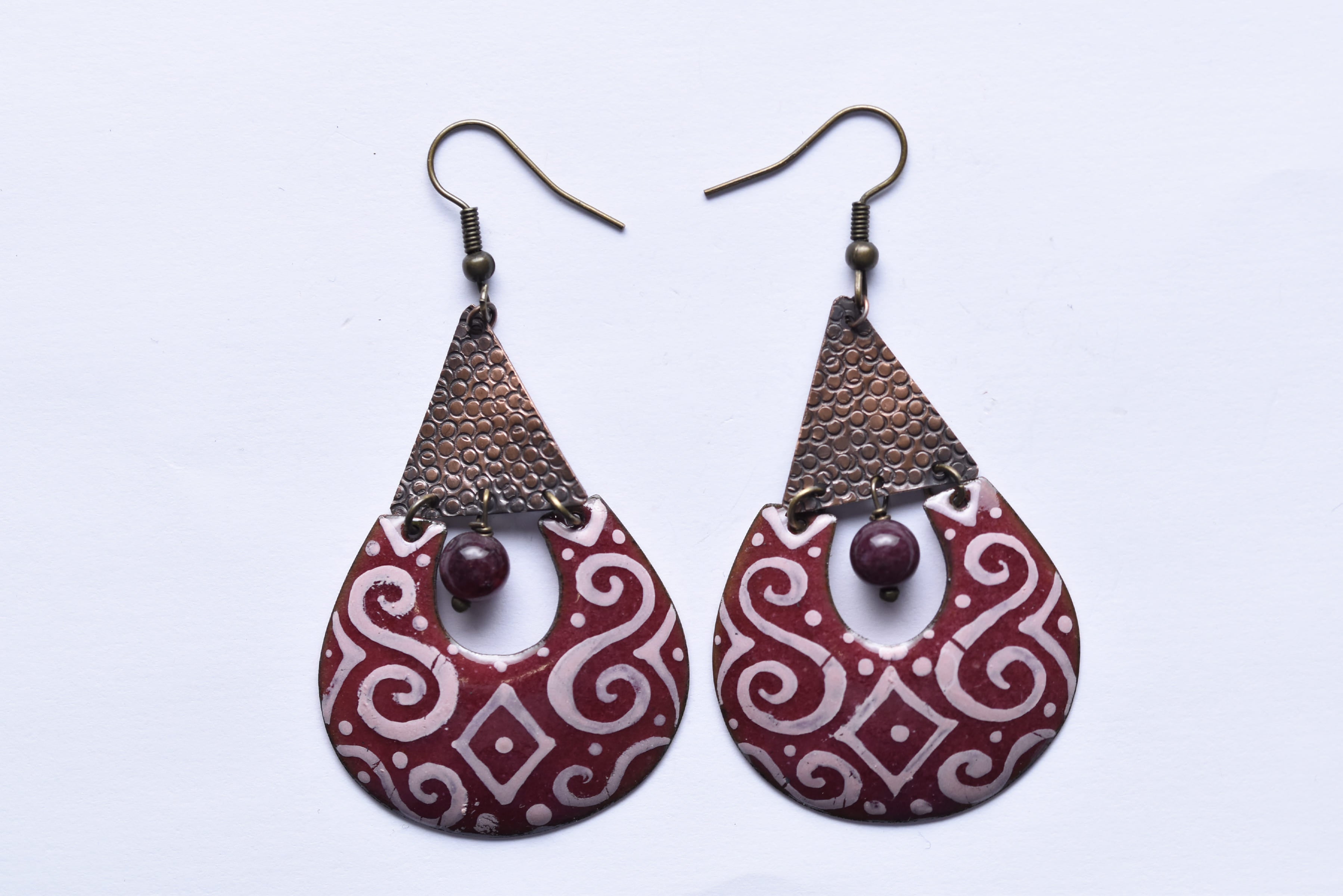 Iparművész tűzzománc fülbevaló