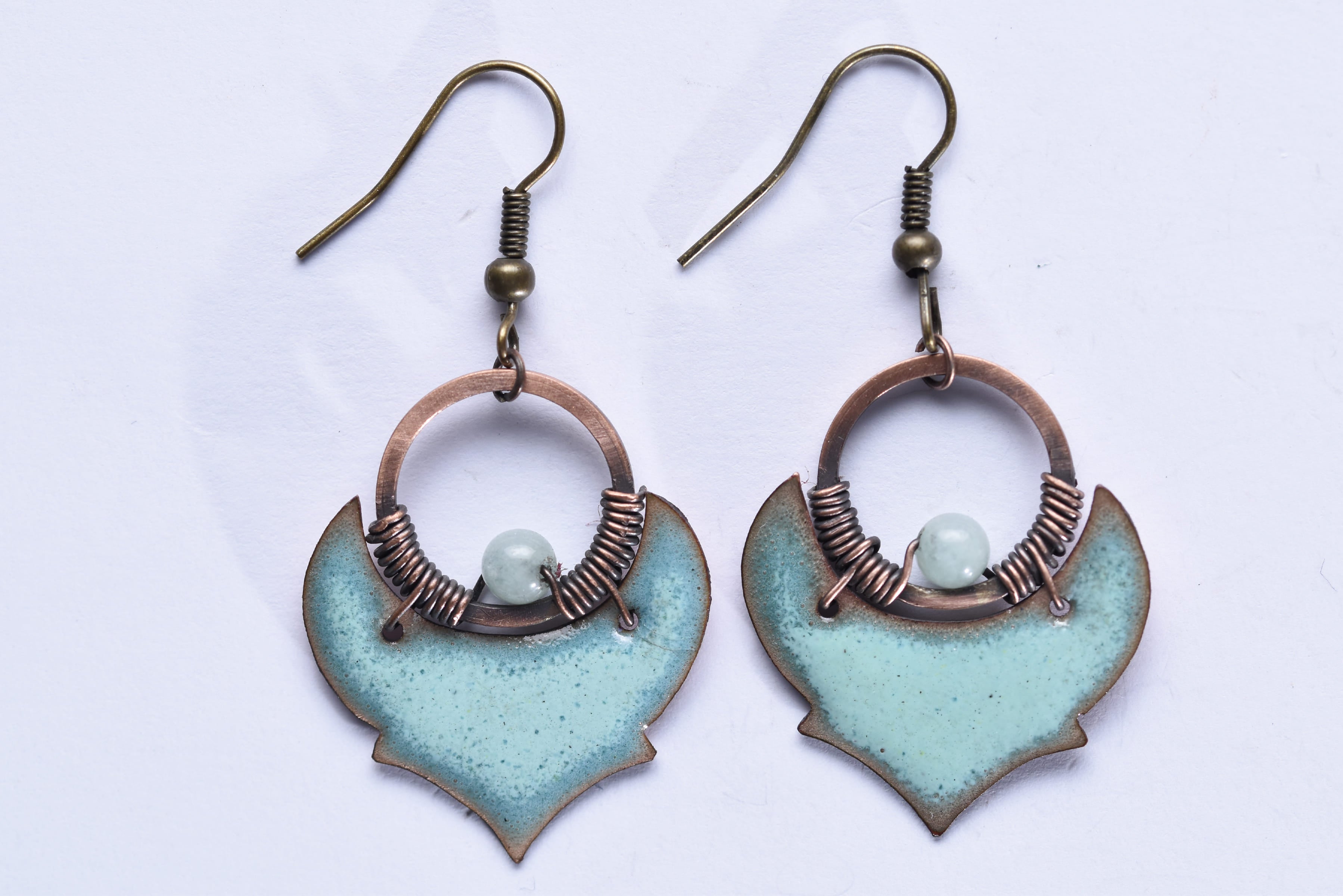 Iparművész tűzzománc fülbevaló