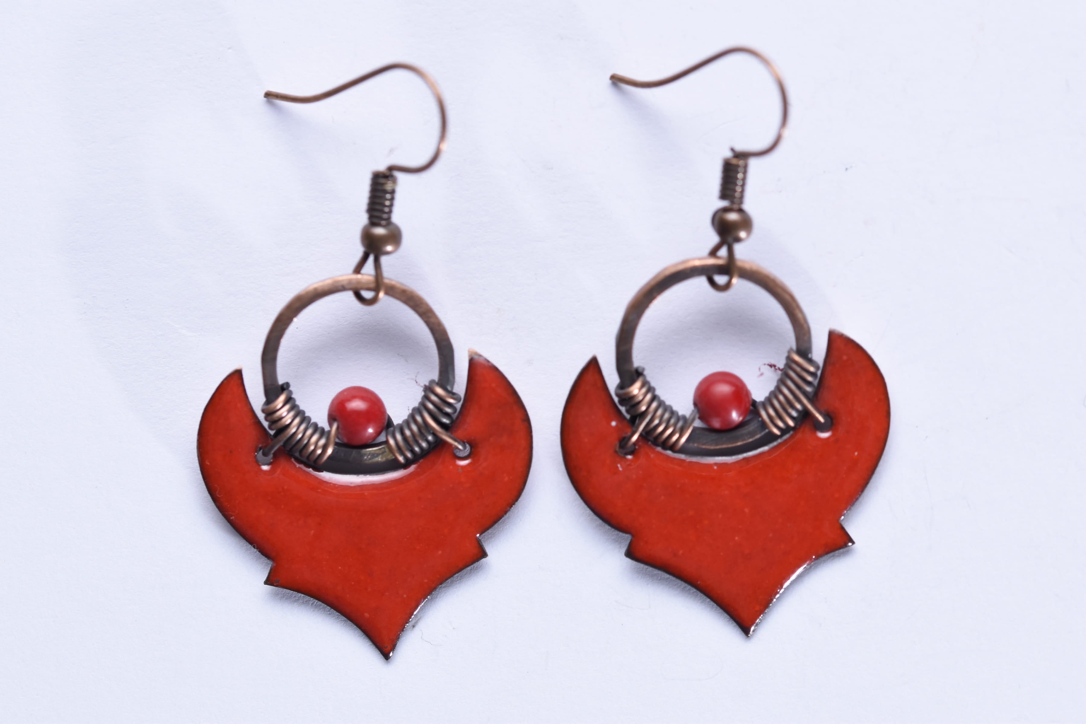 Iparművész tűzzománc fülbevaló