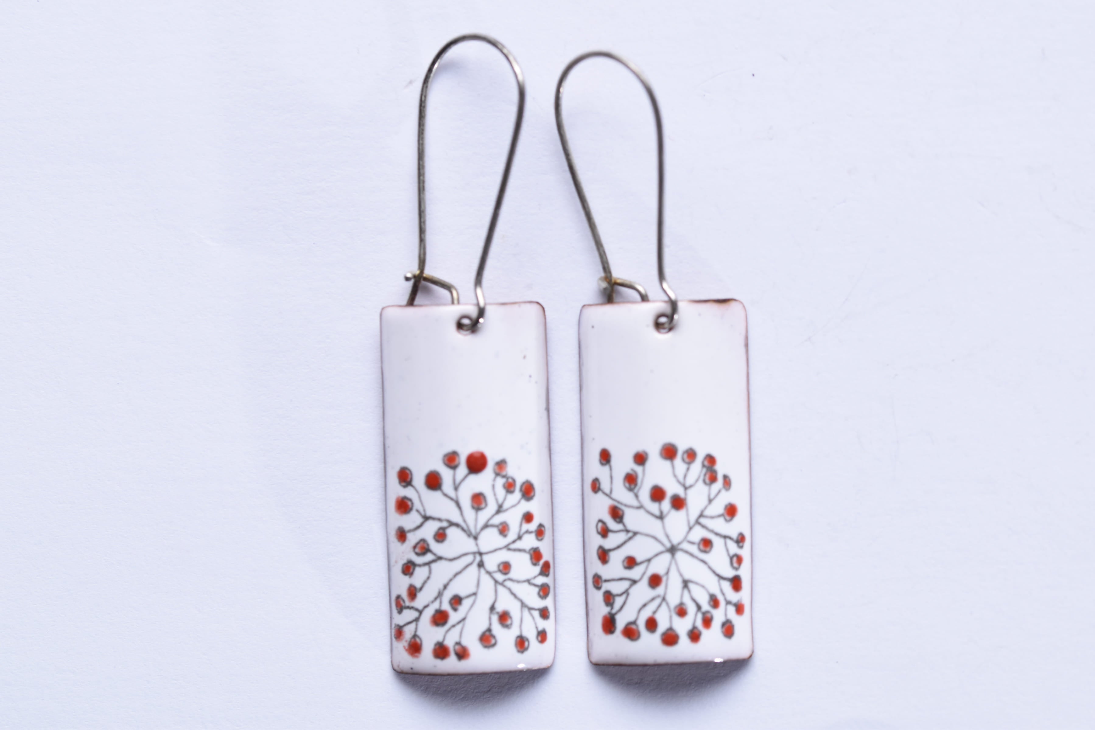 Iparművész tűzzománc fülbevaló