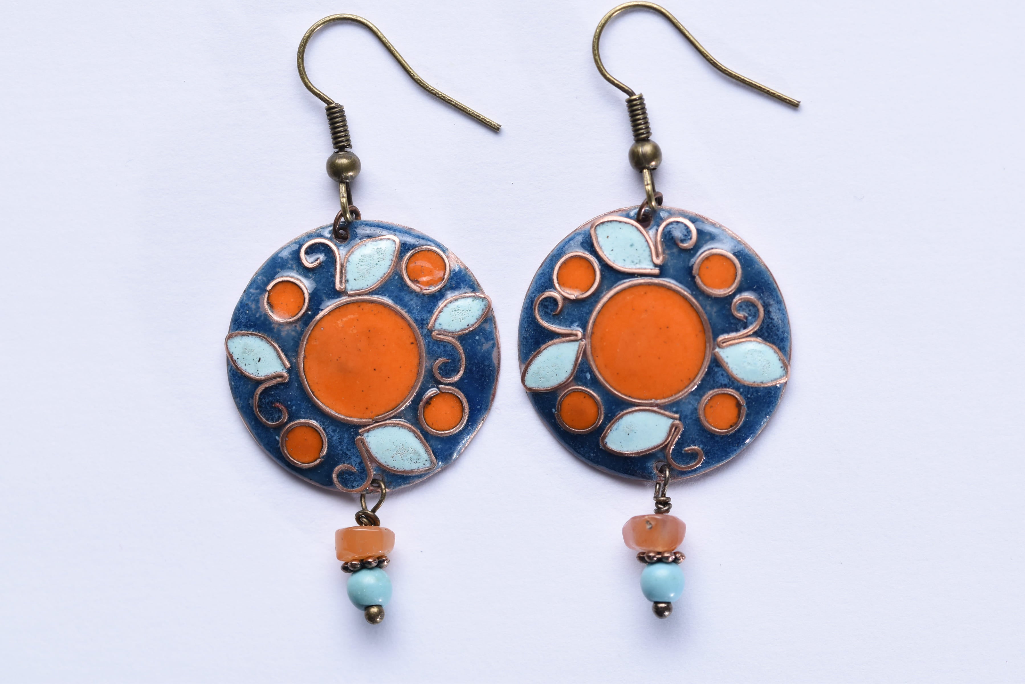 Iparművész tűzzománc fülbevaló