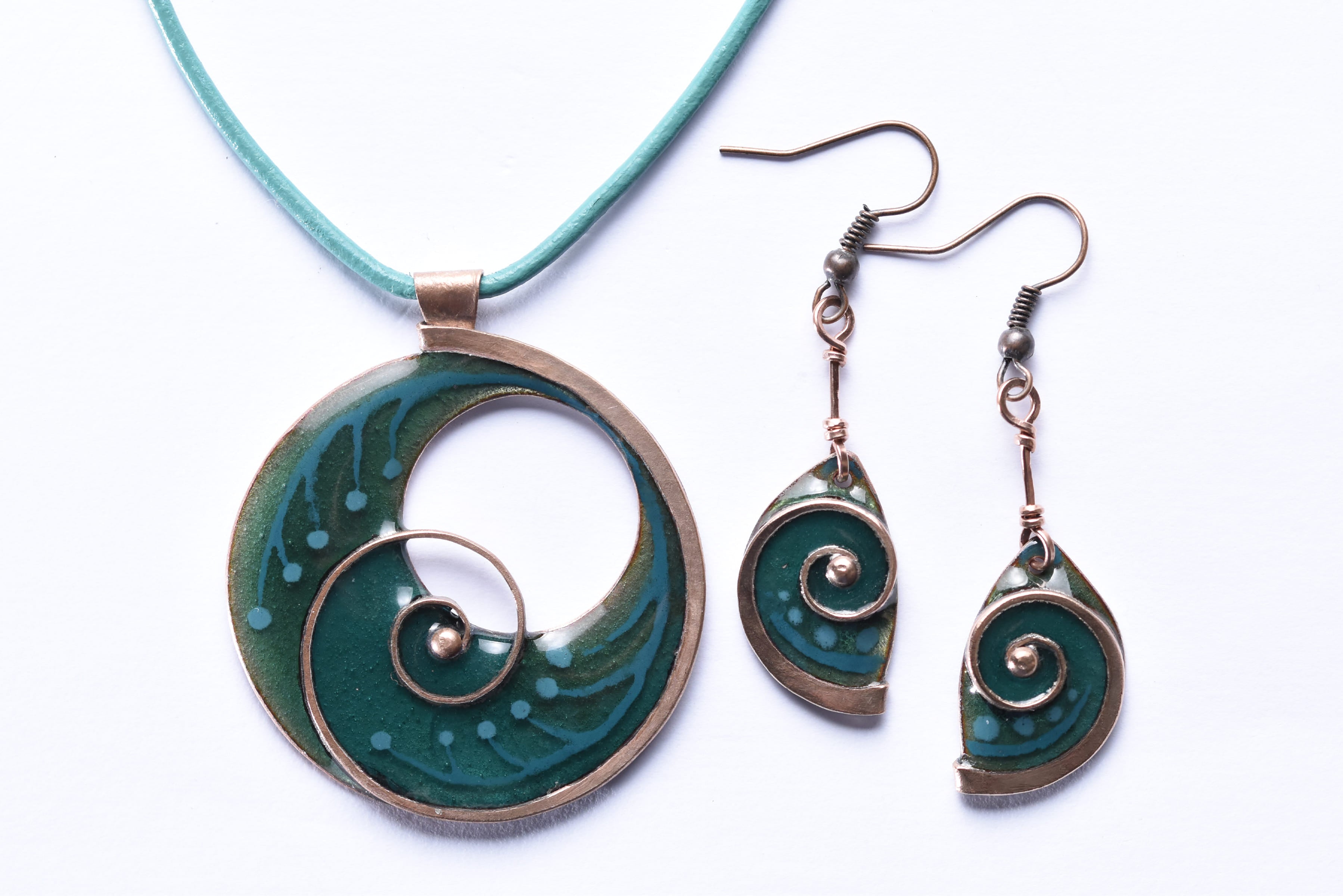 Iparművész tűzzománc ékszer szett