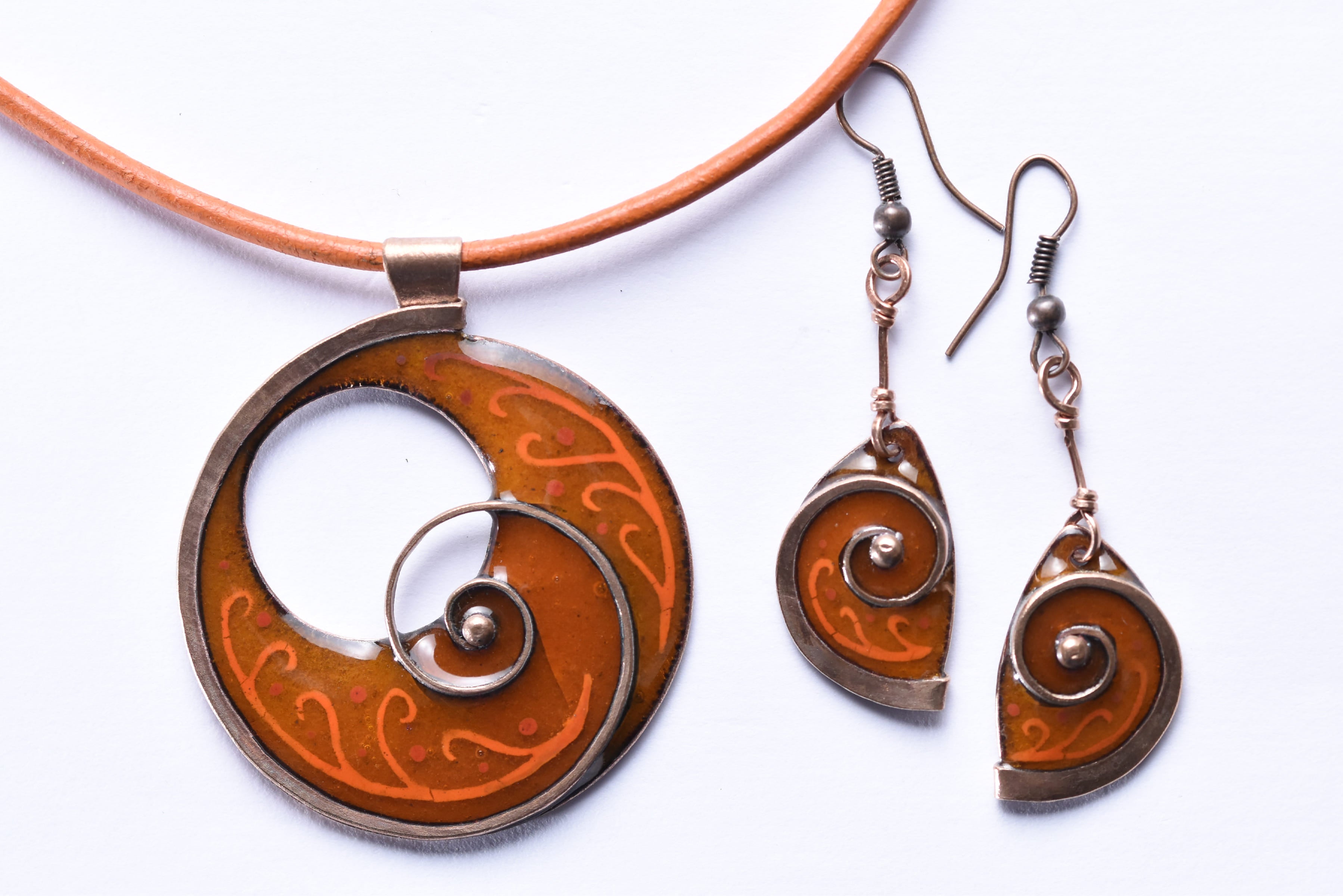 Iparművész tűzzománc ékszer szett