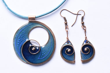 Iparművész tűzzománc ékszer szett