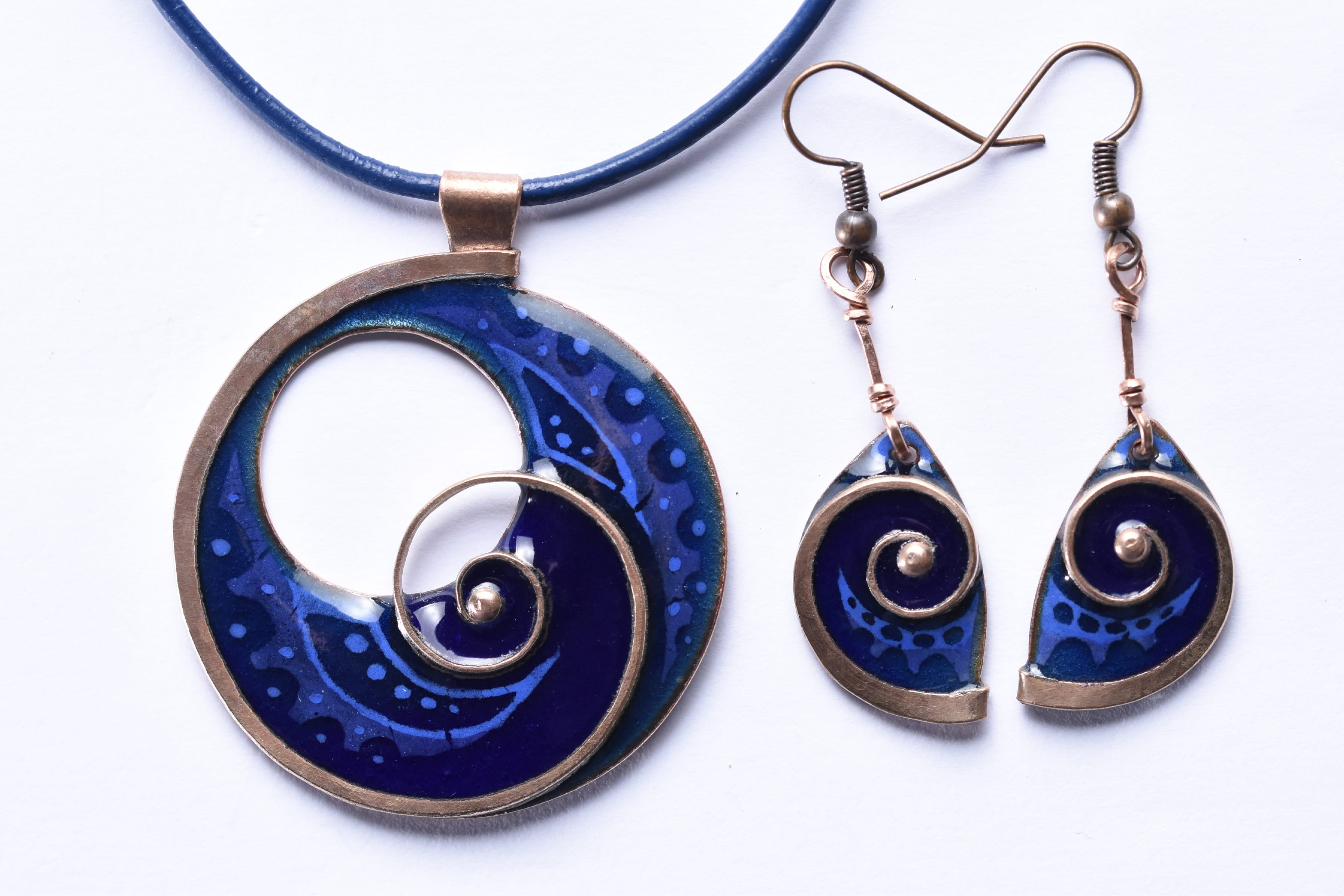 Iparművész tűzzománc ékszer szett