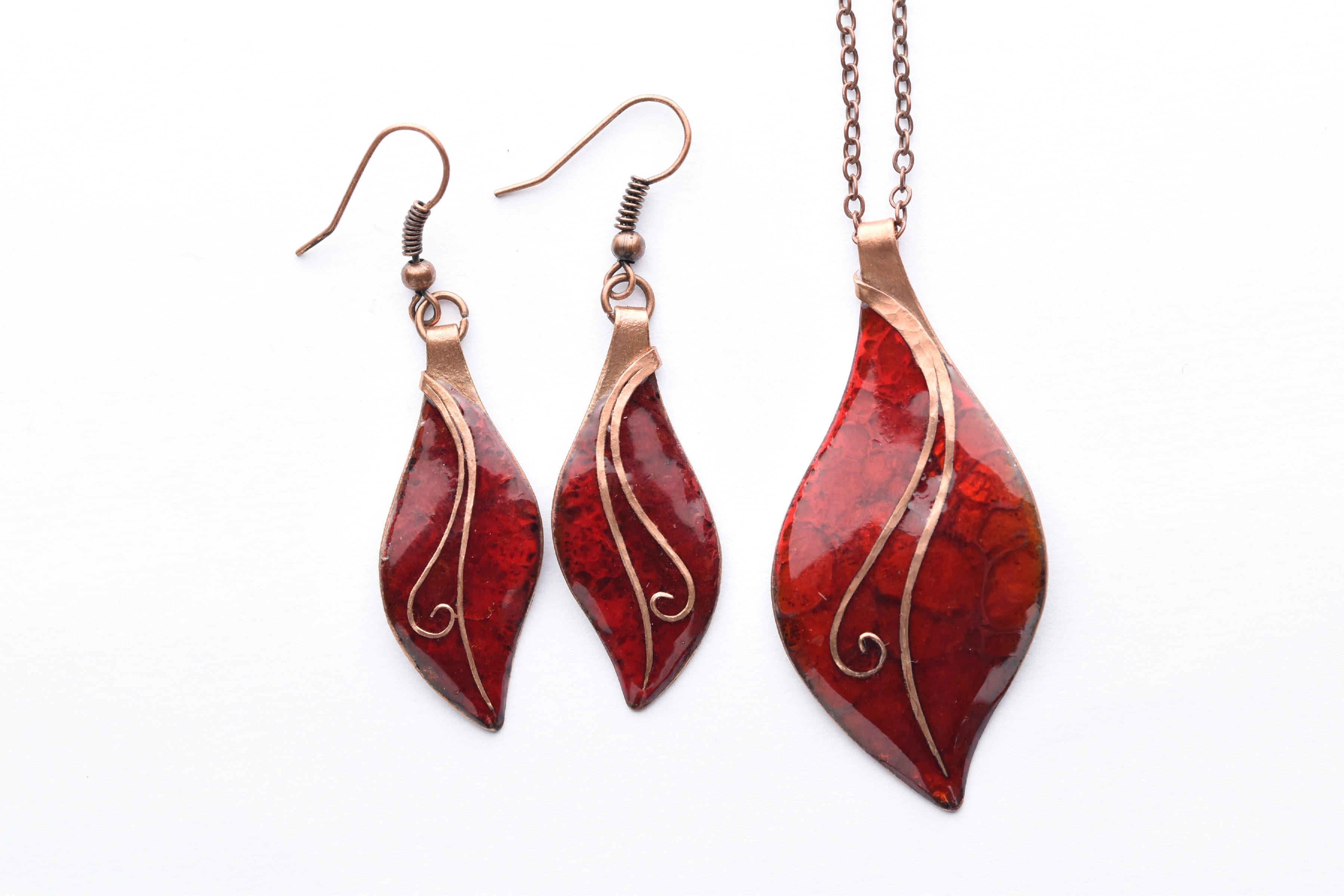 Kézműves tűzzománc ékszer szett