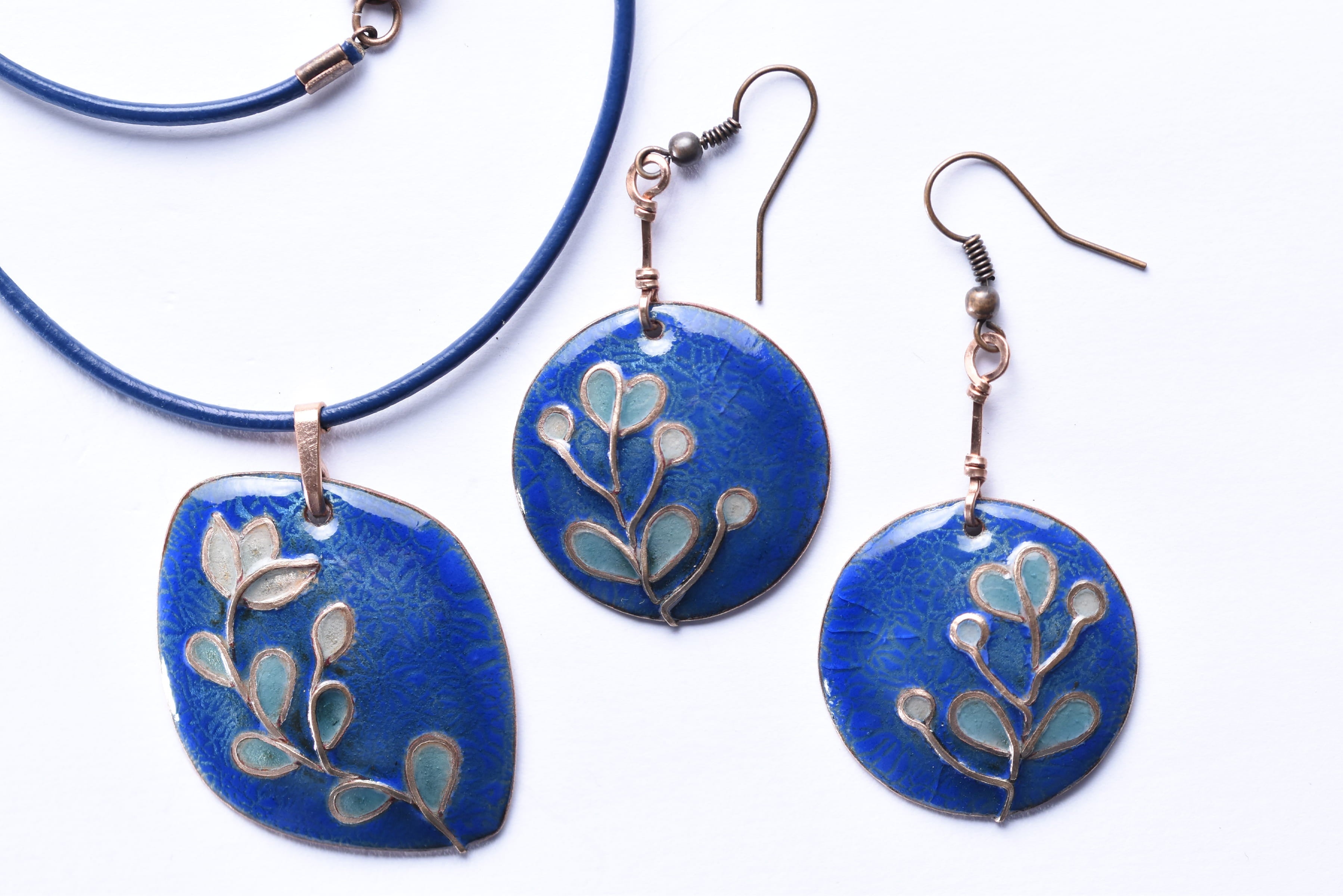 Iparművész tűzzománc ékszer szett