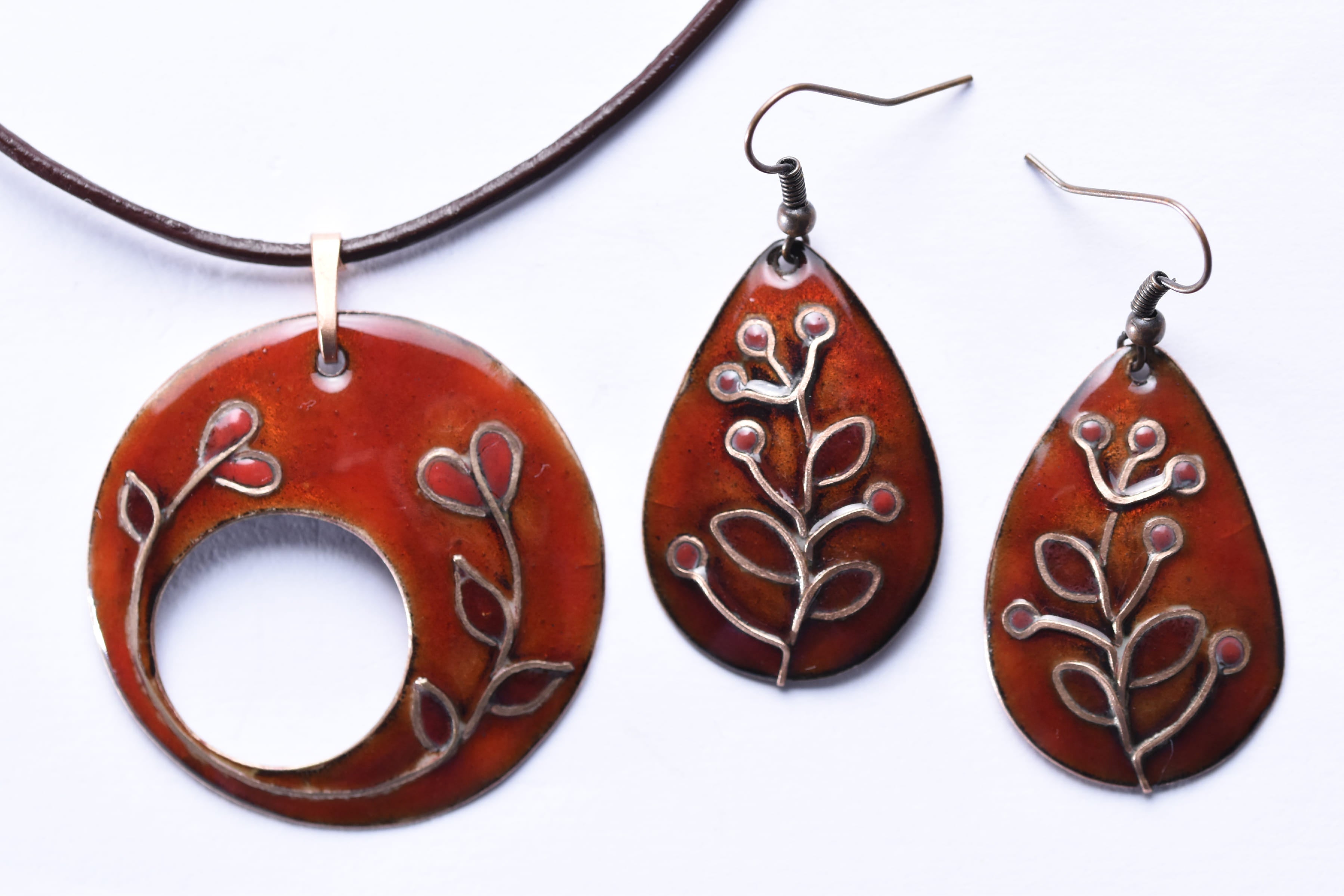 Iparművész tűzzománc ékszer szett