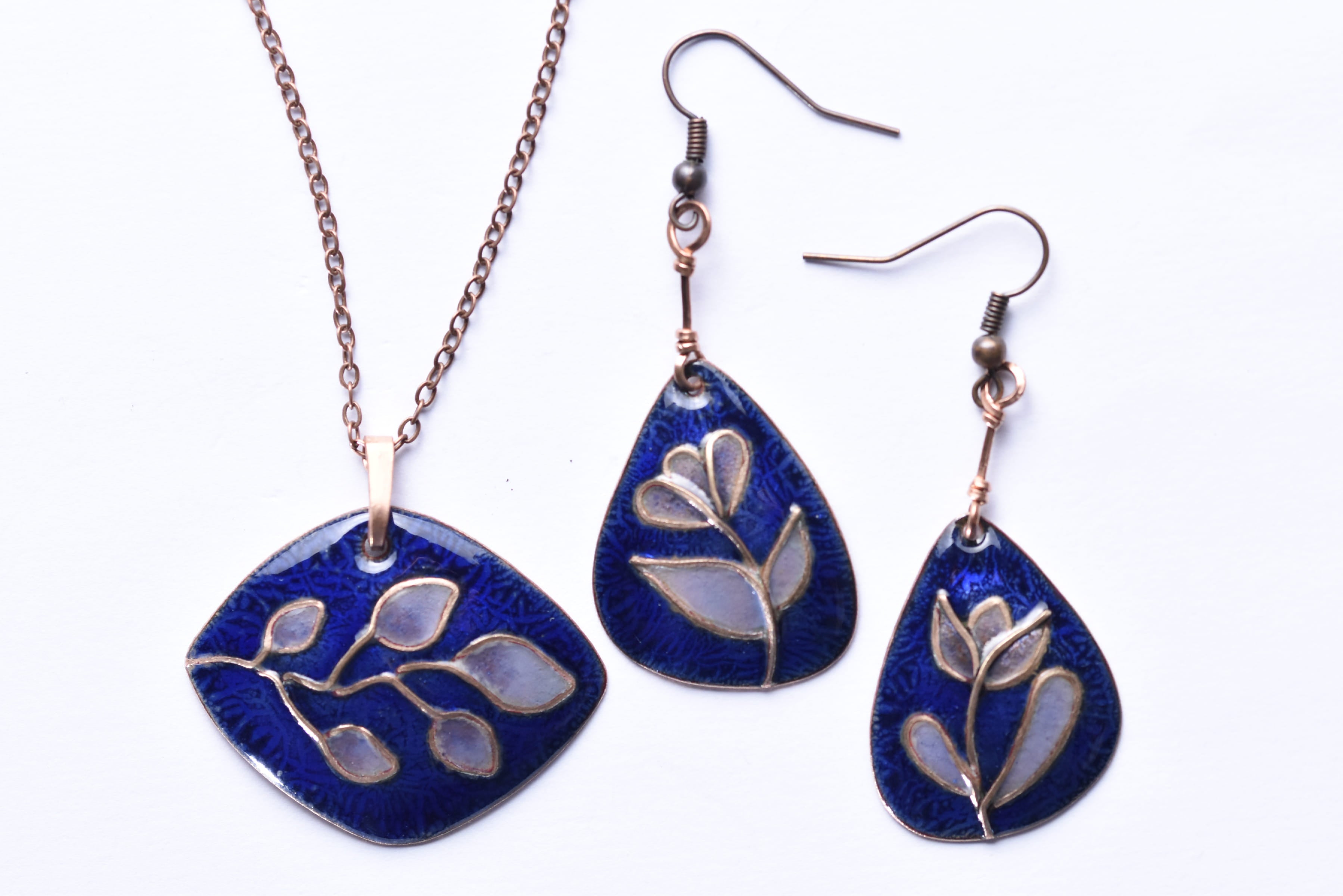 Iparművész tűzzománc ékszer szett