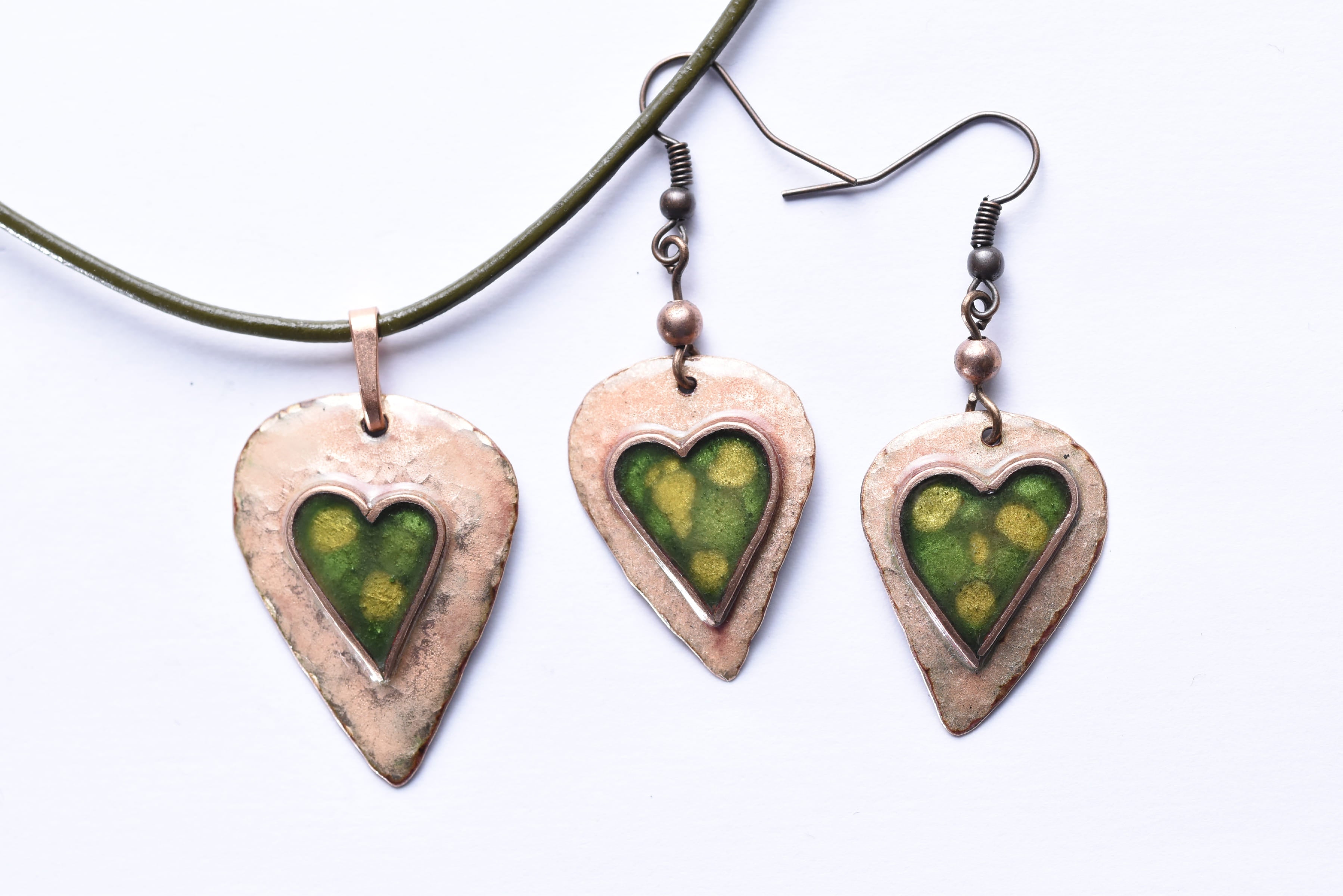 Iparművész tűzzománc ékszer szett