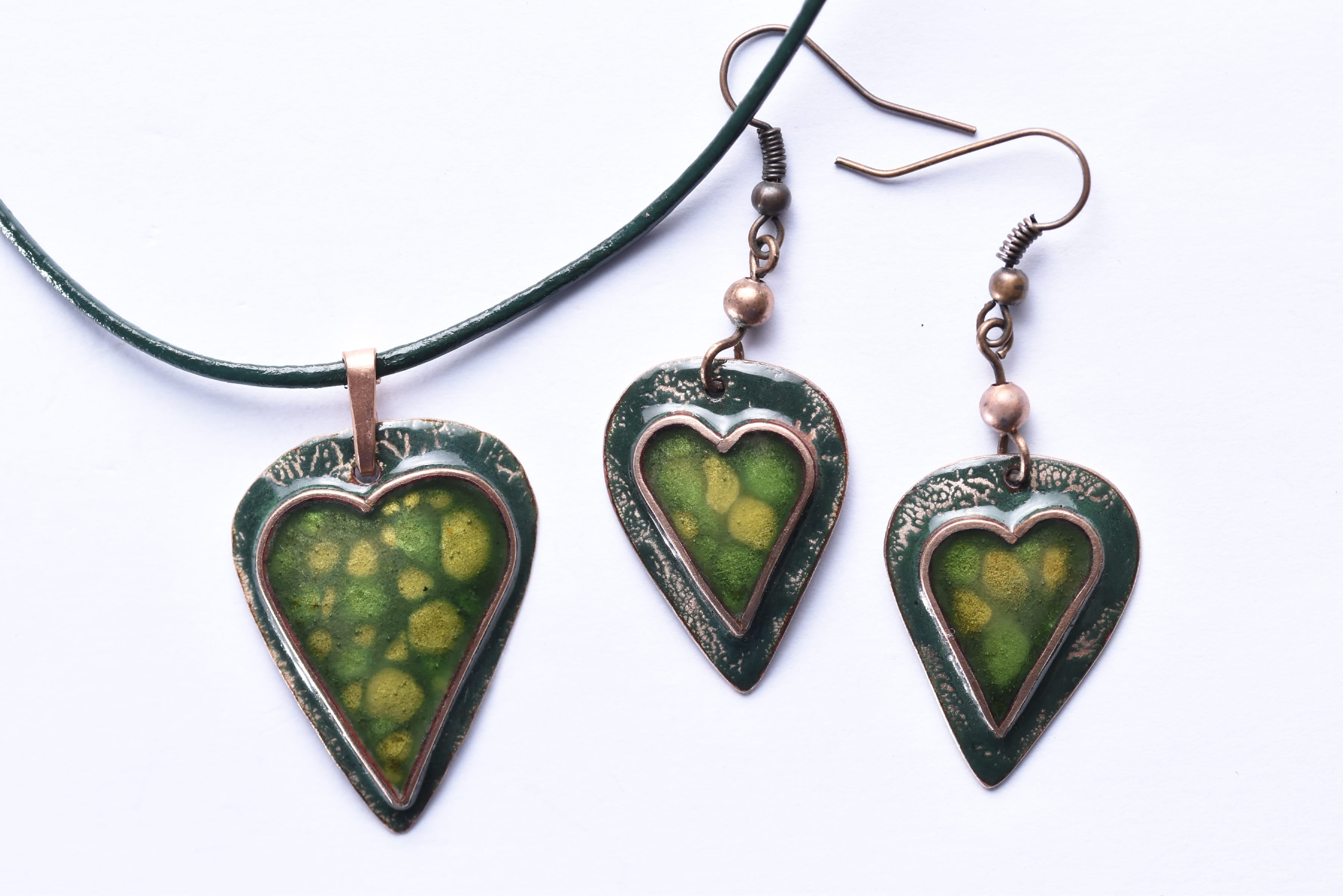 Iparművész tűzzománc ékszer szett