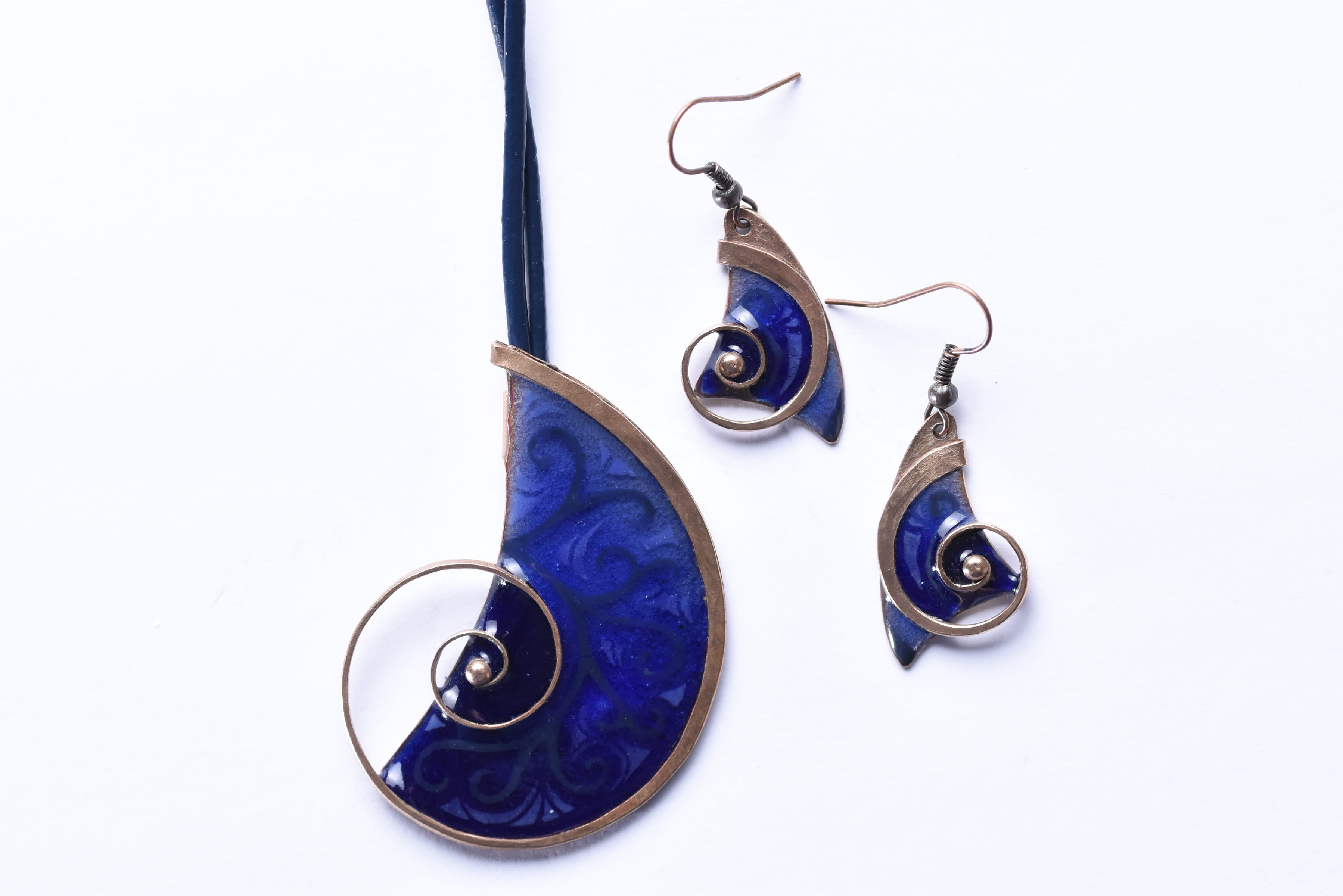 Iparművész tűzzománc ékszer szett