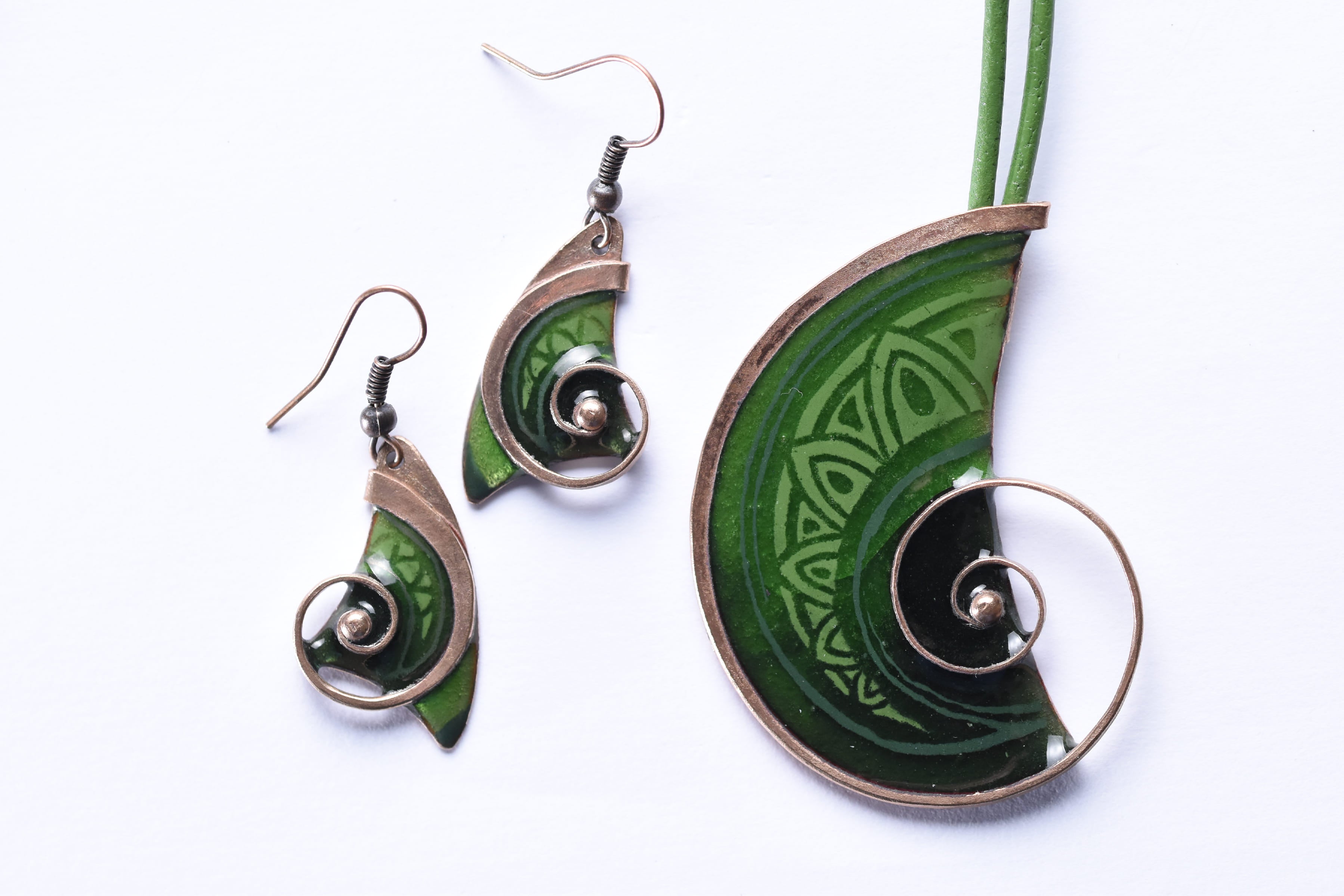 Iparművész tűzzománc ékszer szett