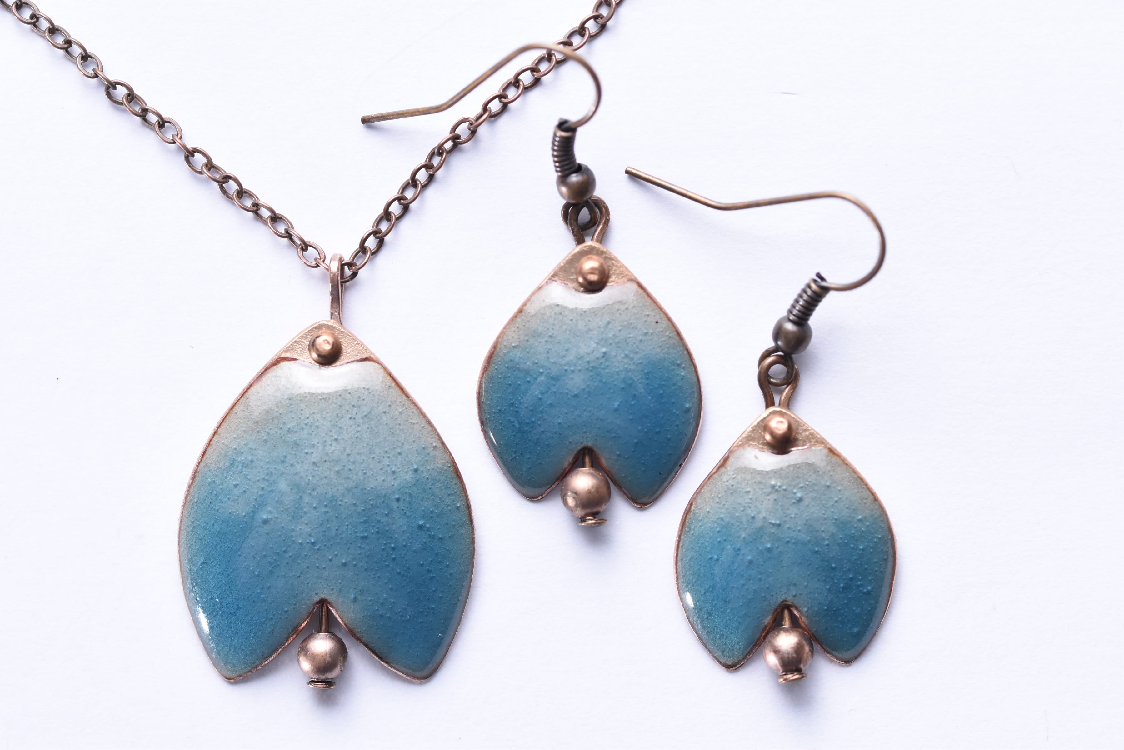 Iparművész tűzzománc ékszer szett