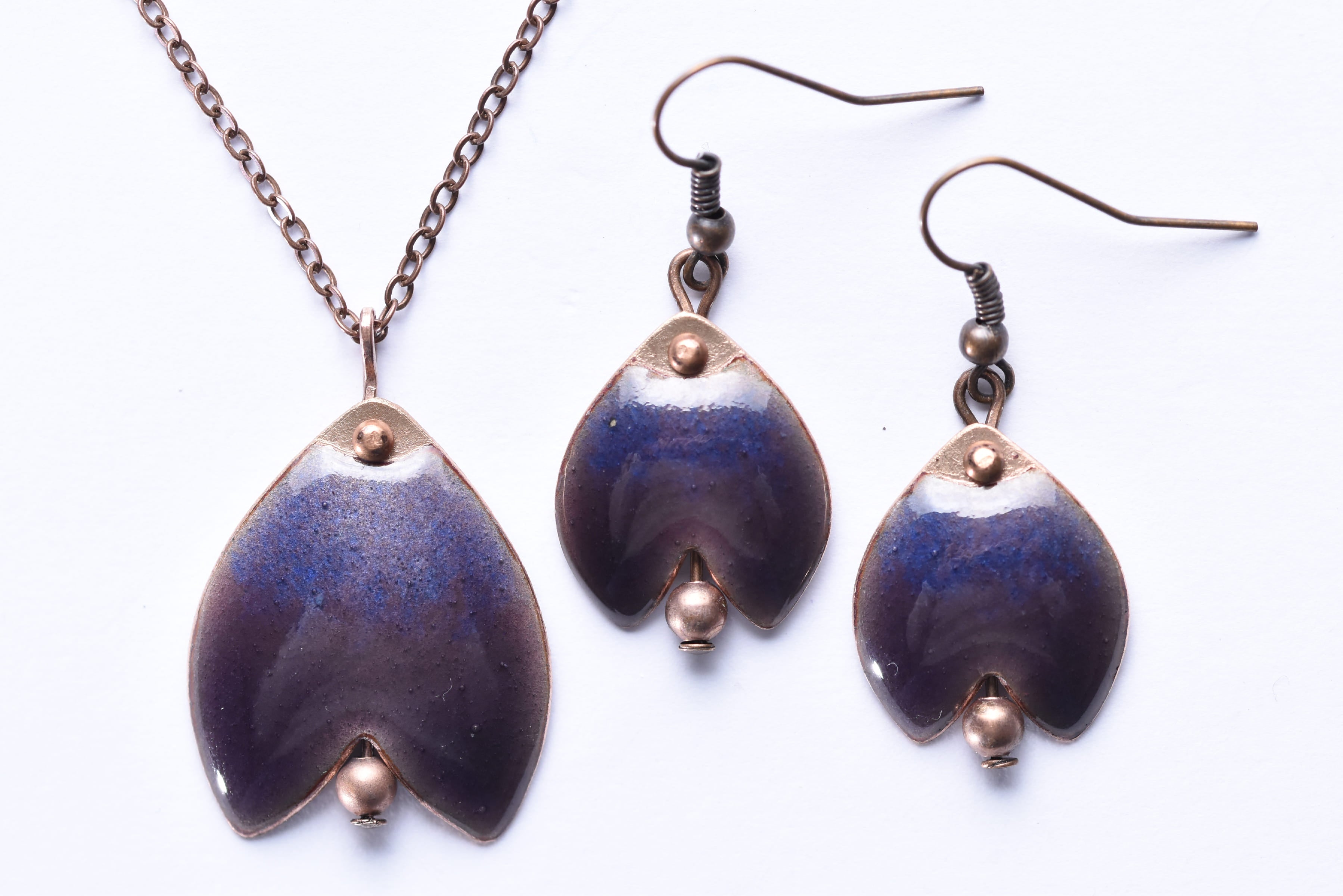 Iparművész tűzzománc ékszer szett