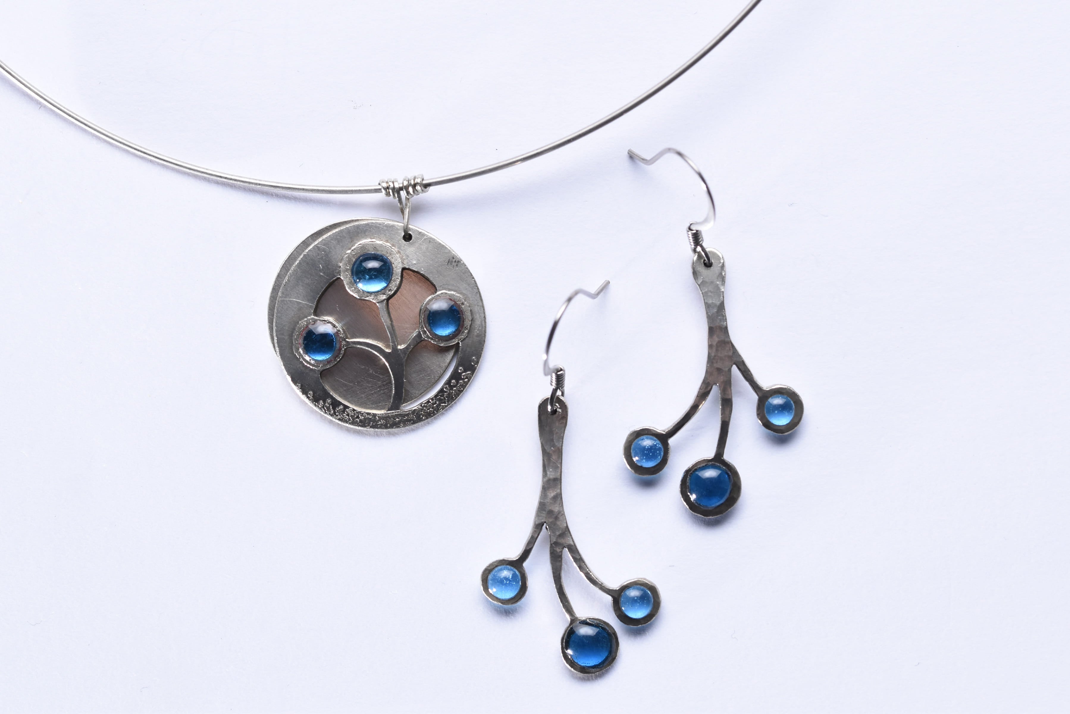 Iparművész tűzzománc ékszer szett