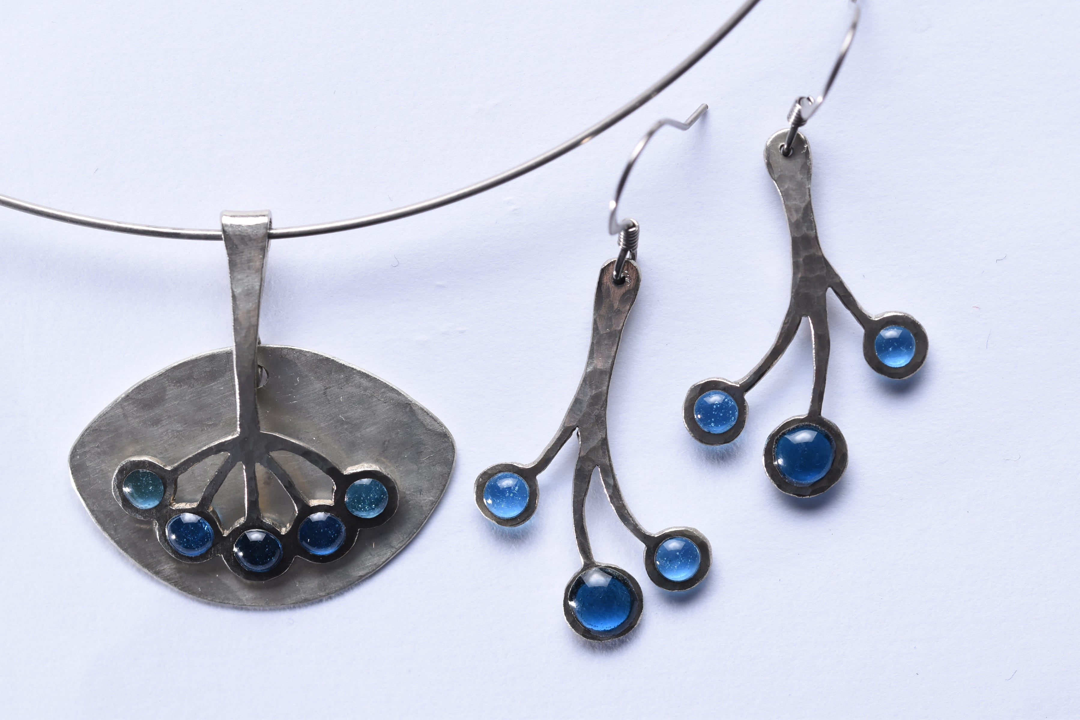 Iparművész tűzzománc ékszer szett