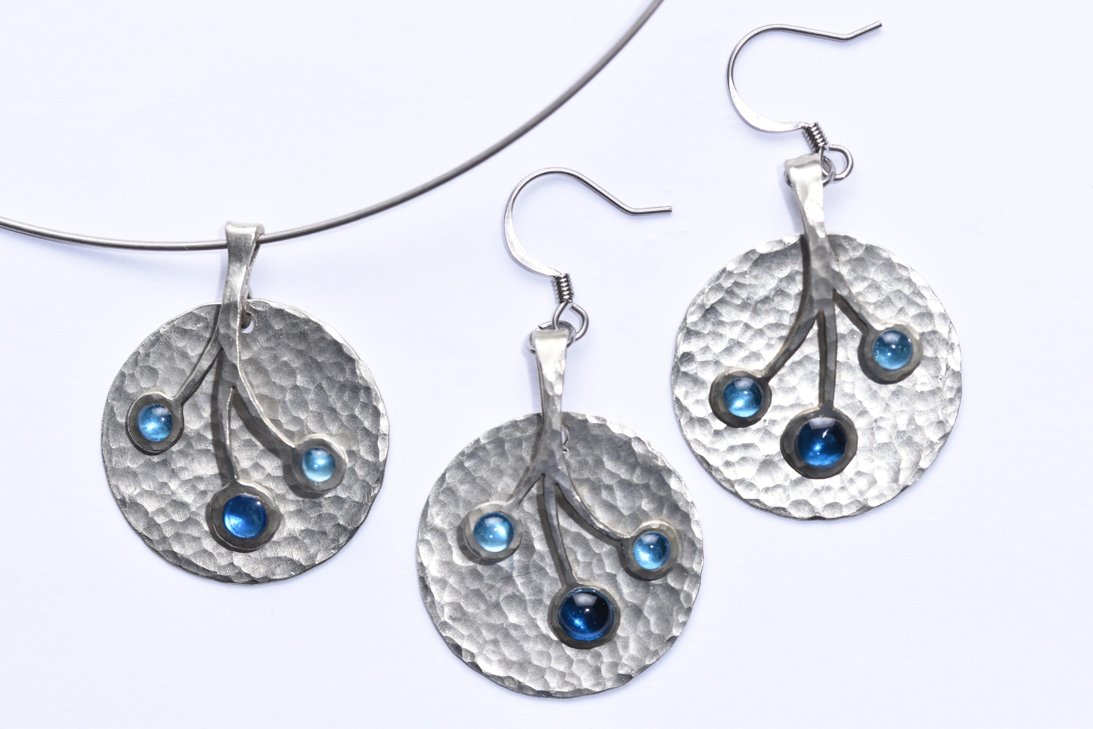 Iparművész tűzzománc ékszer szett