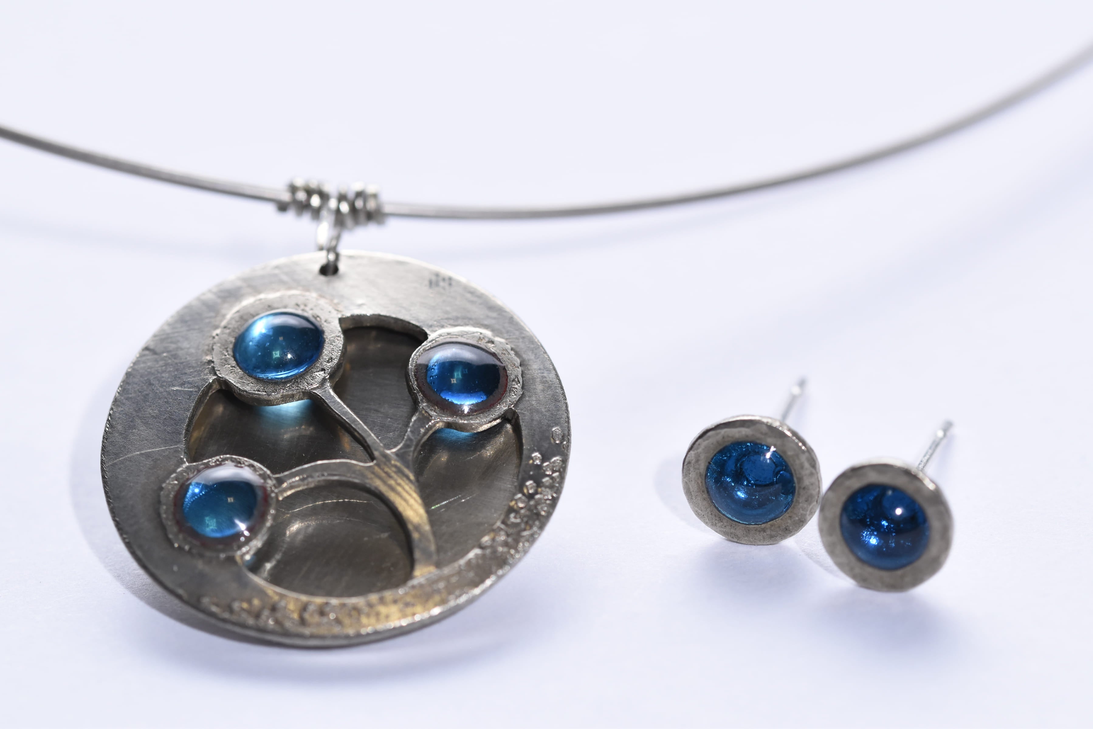 Iparművész tűzzománc ékszer szett