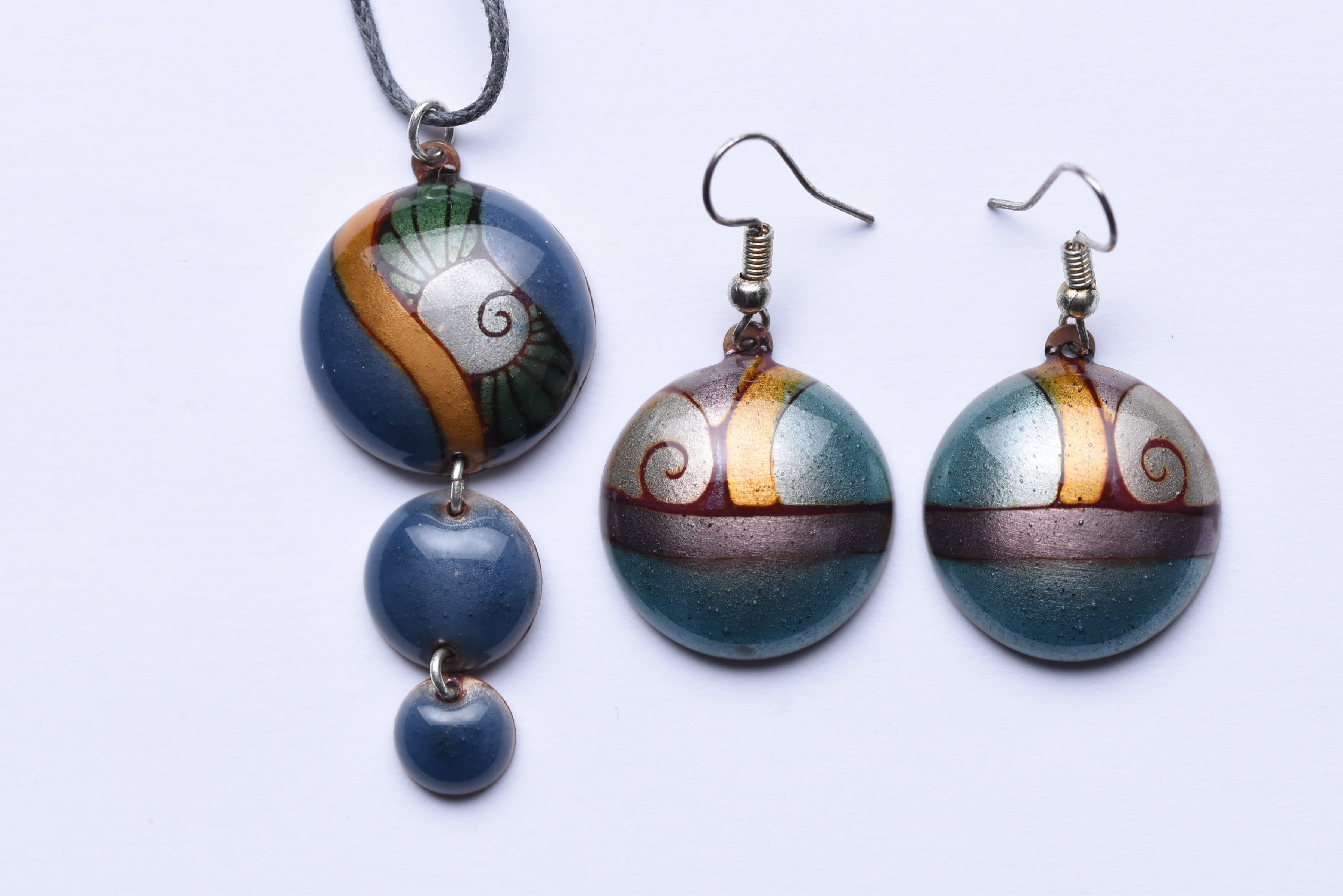 Iparművész tűzzománc ékszer szett