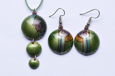 Iparművész tűzzománc ékszer szett