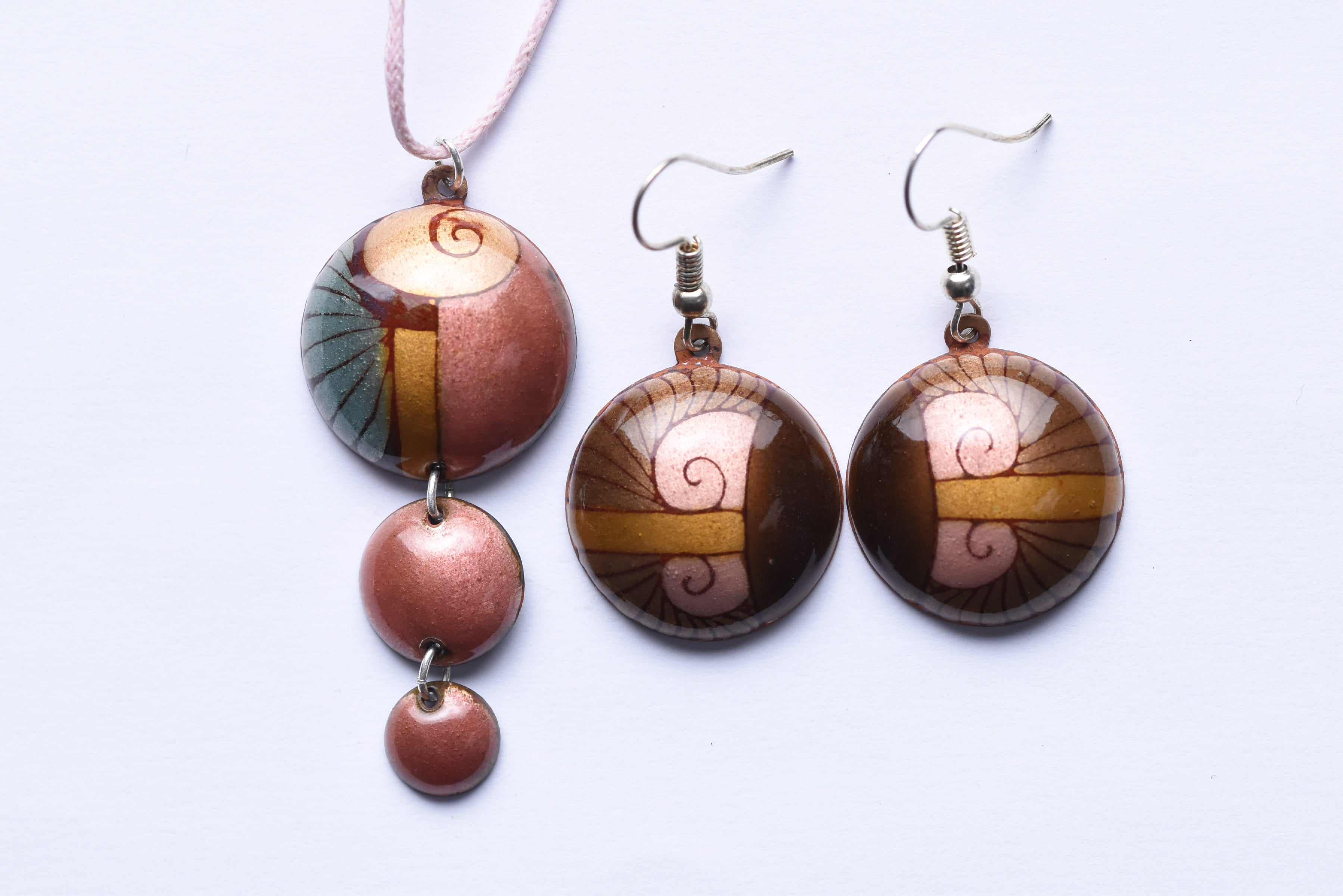 Iparművész tűzzománc ékszer szett