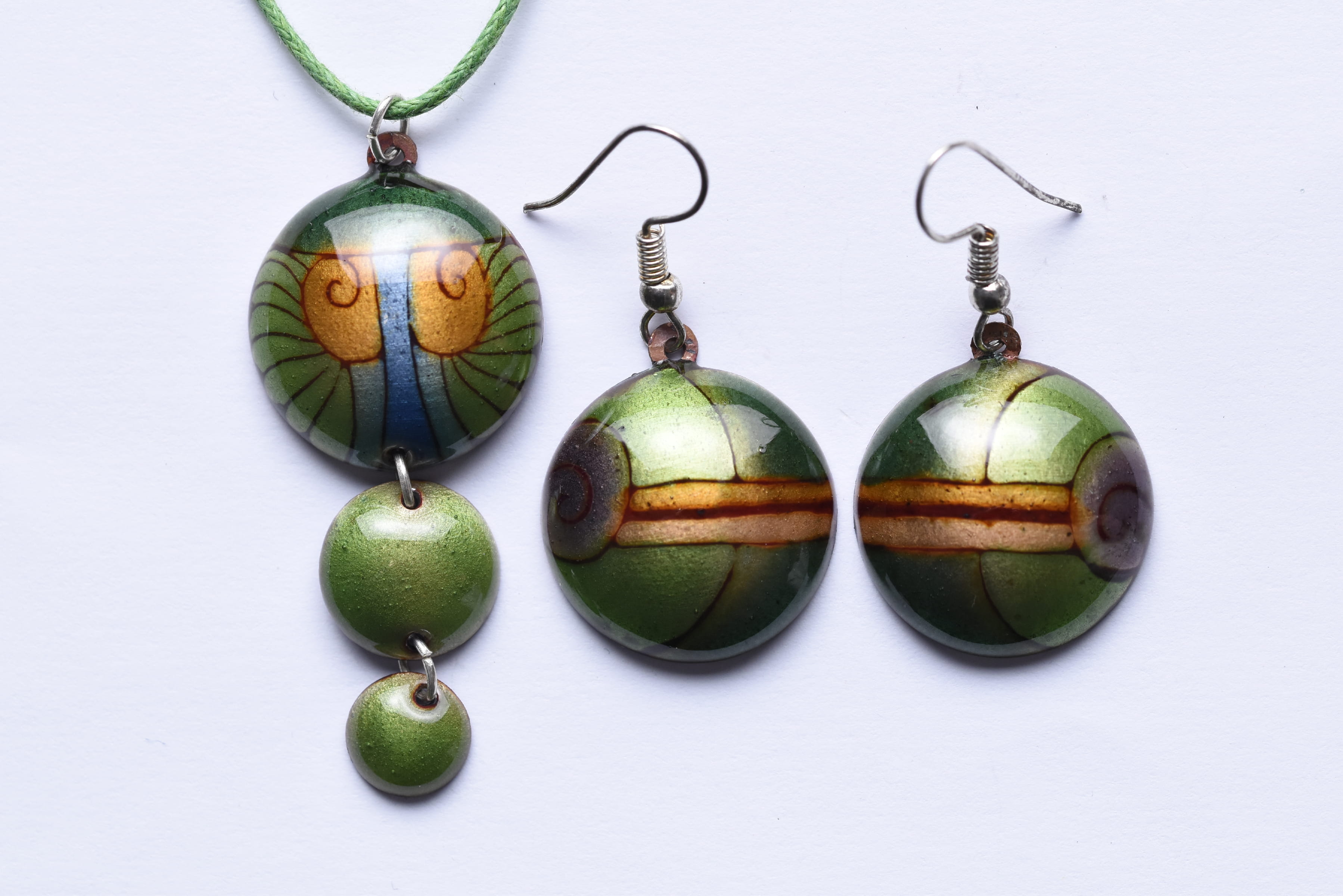 Iparművész tűzzománc ékszer szett