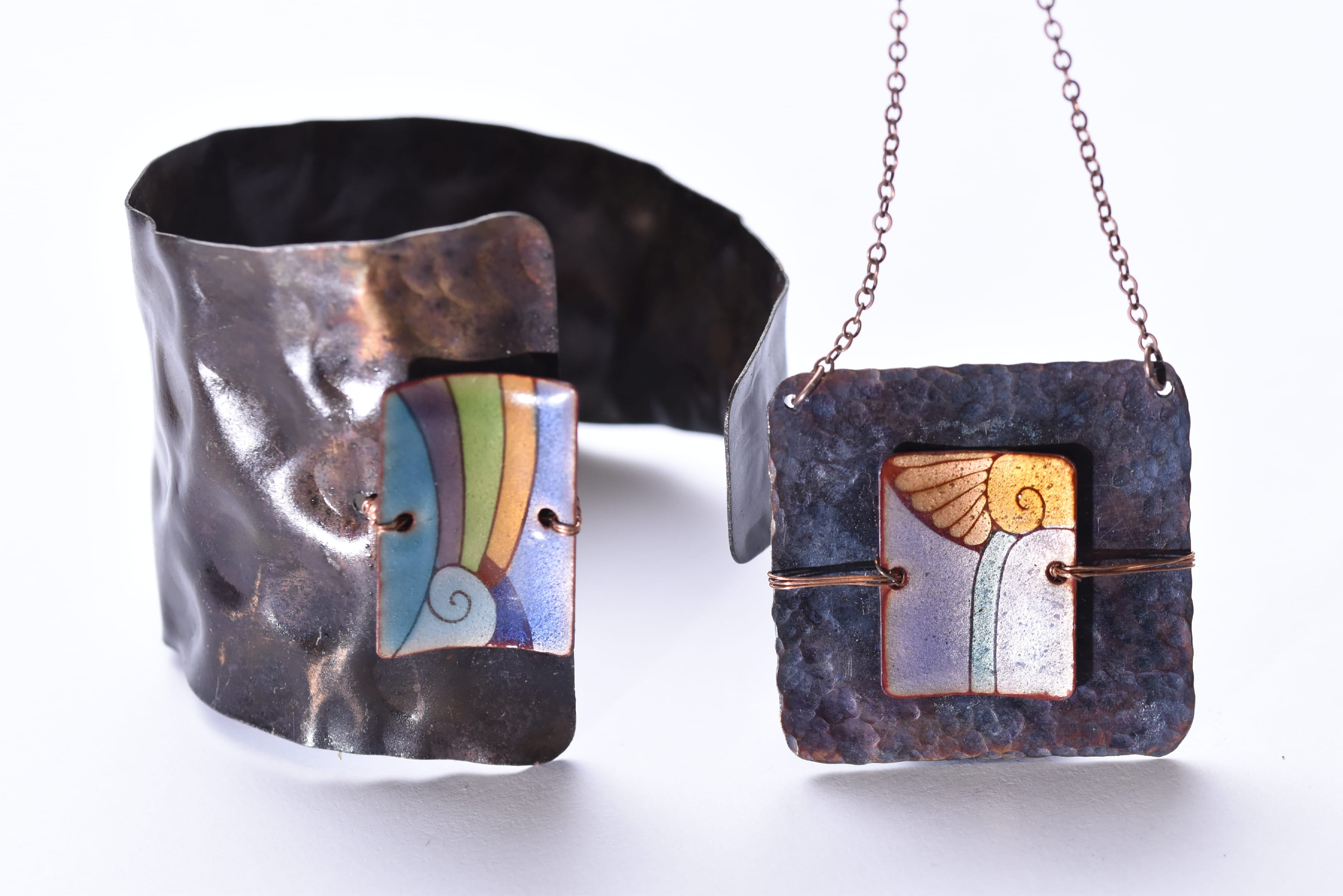 Iparművész tűzzománc ékszer szett