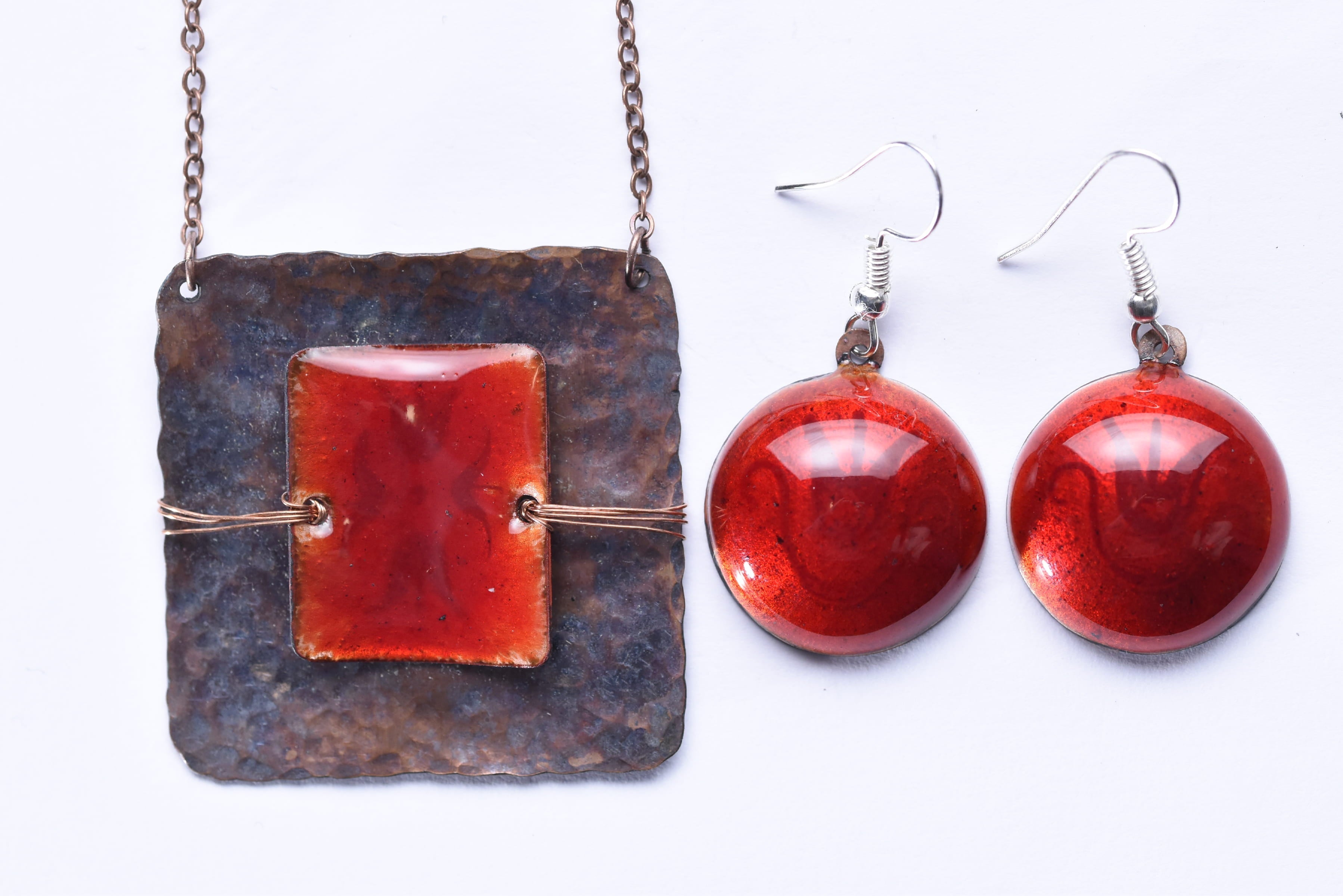 Iparművész tűzzománc ékszer szett