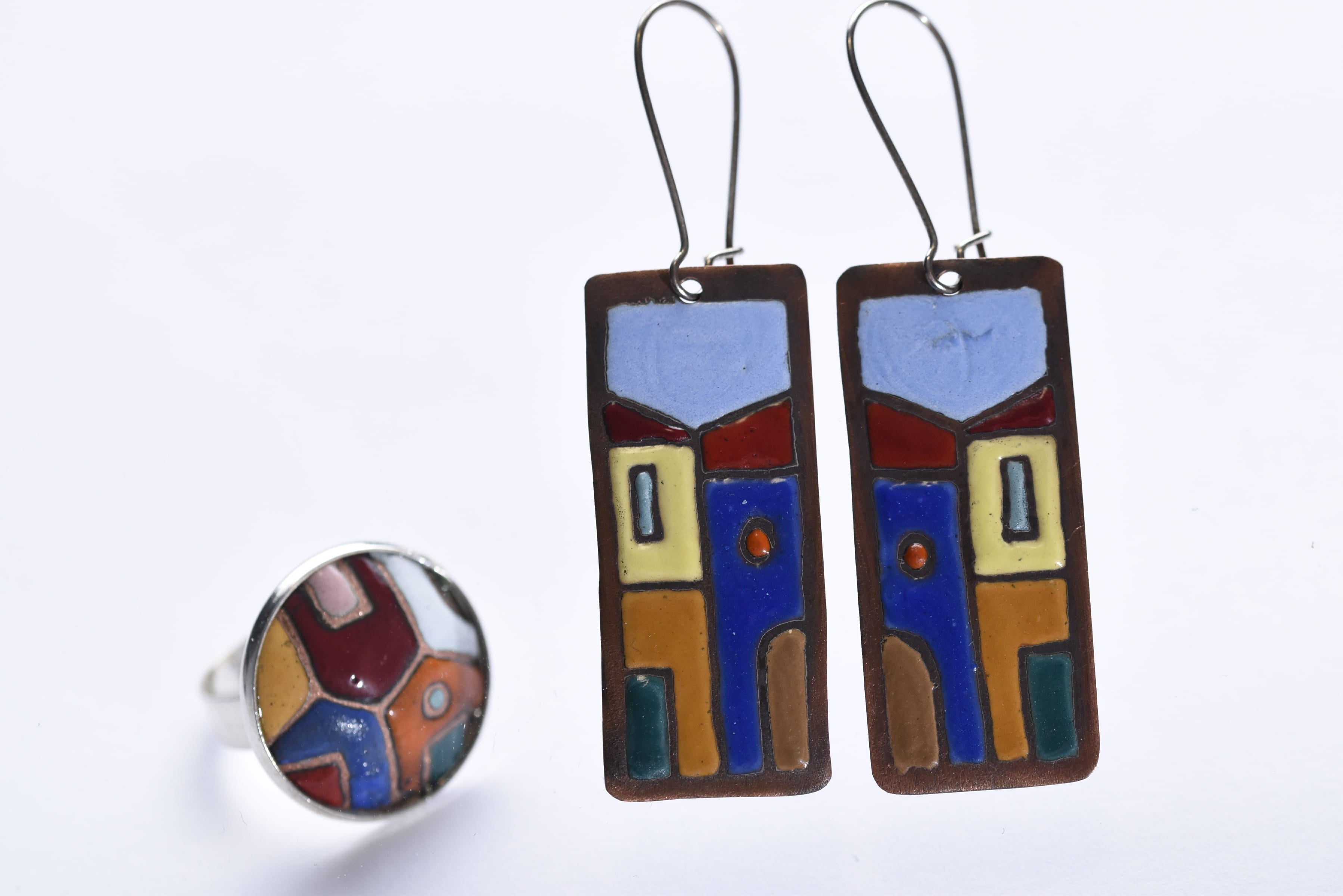 Iparművész tűzzománc ékszer szett