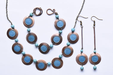 Iparművész tűzzománc ékszer szett