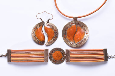 Iparművész tűzzománc ékszer szett