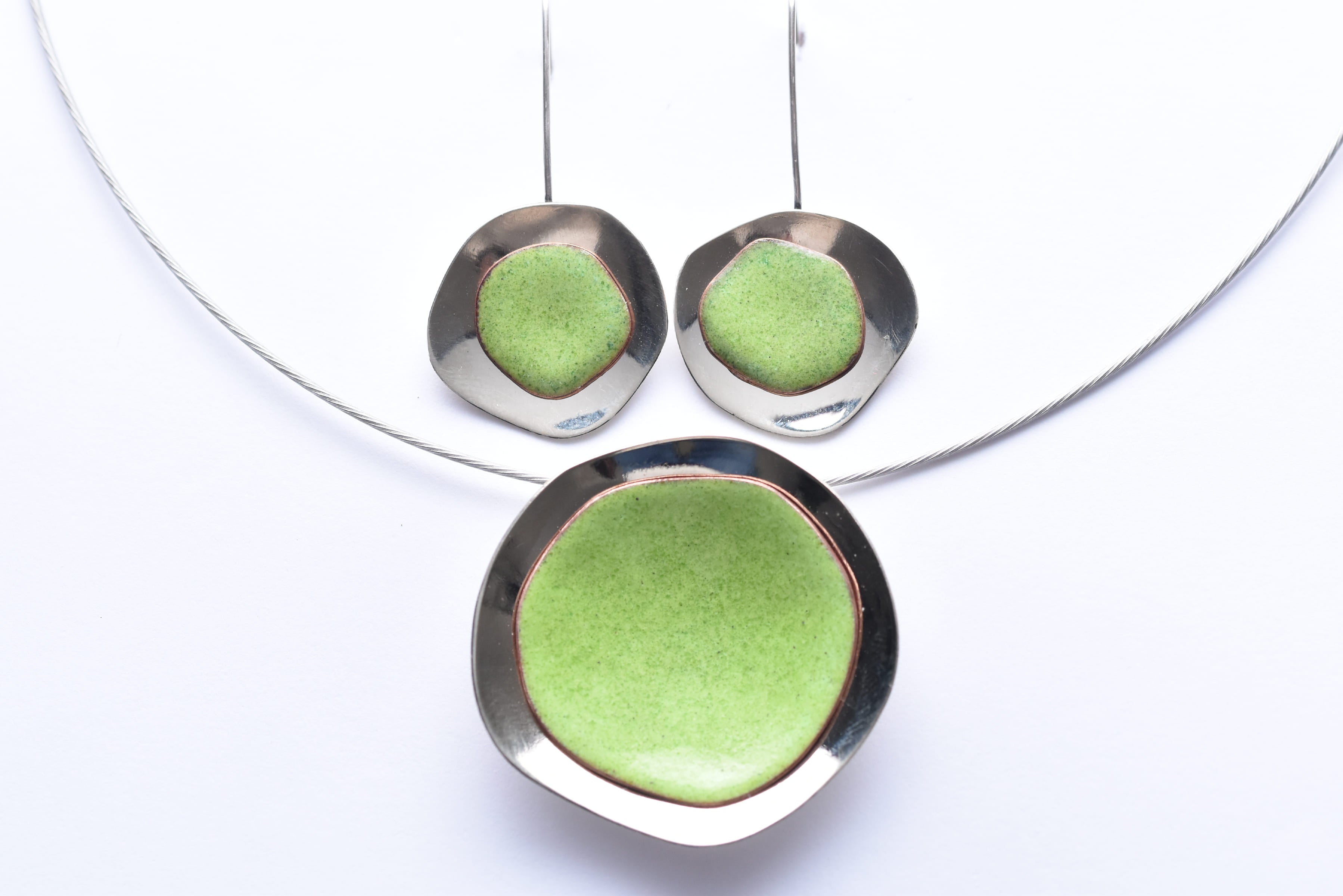 Iparművész tűzzománc ékszer szett