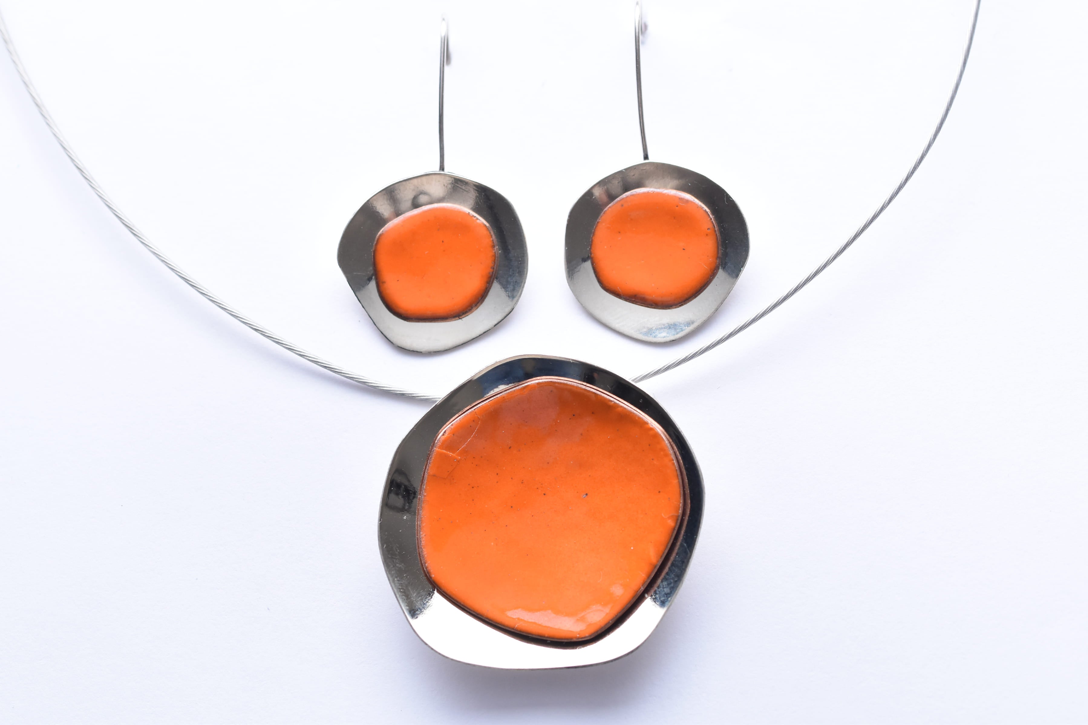 Iparművész tűzzománc ékszer szett