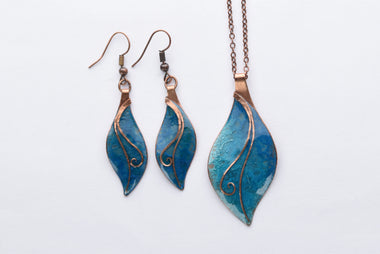 Kézműves tűzzománc ékszer szett