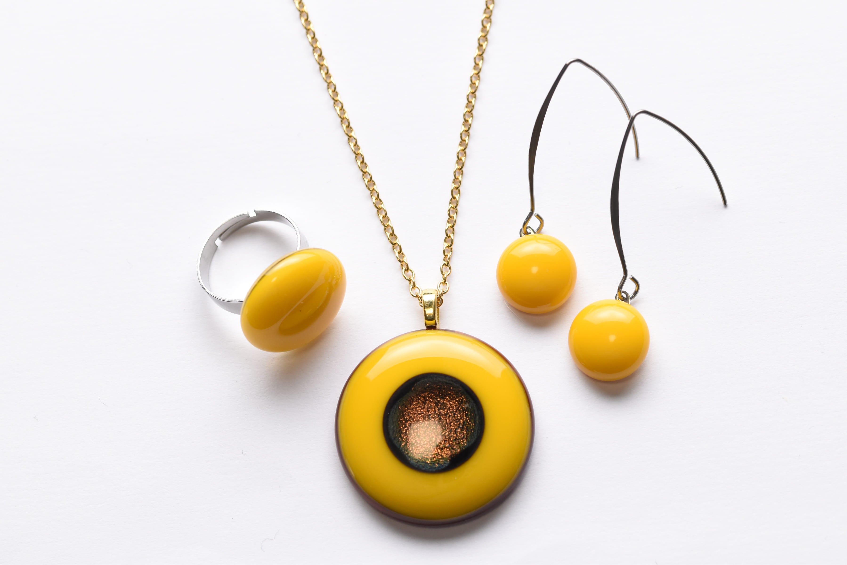 Kézzel készült üvegékszer szett