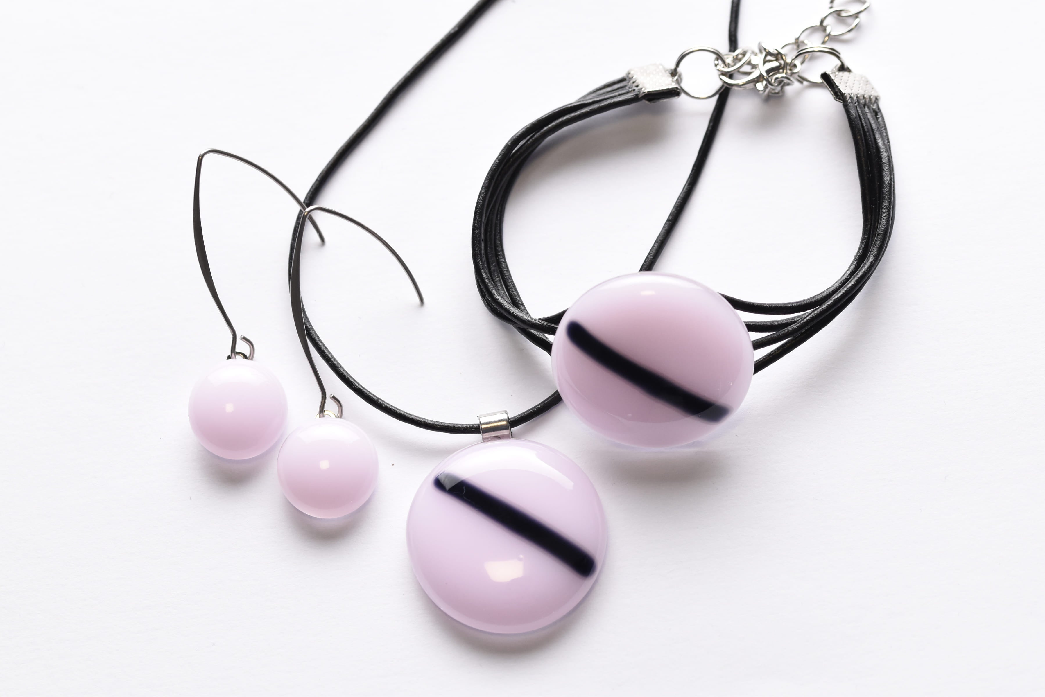 Kézzel készült üvegékszer szett