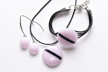 Kézzel készült üvegékszer szett