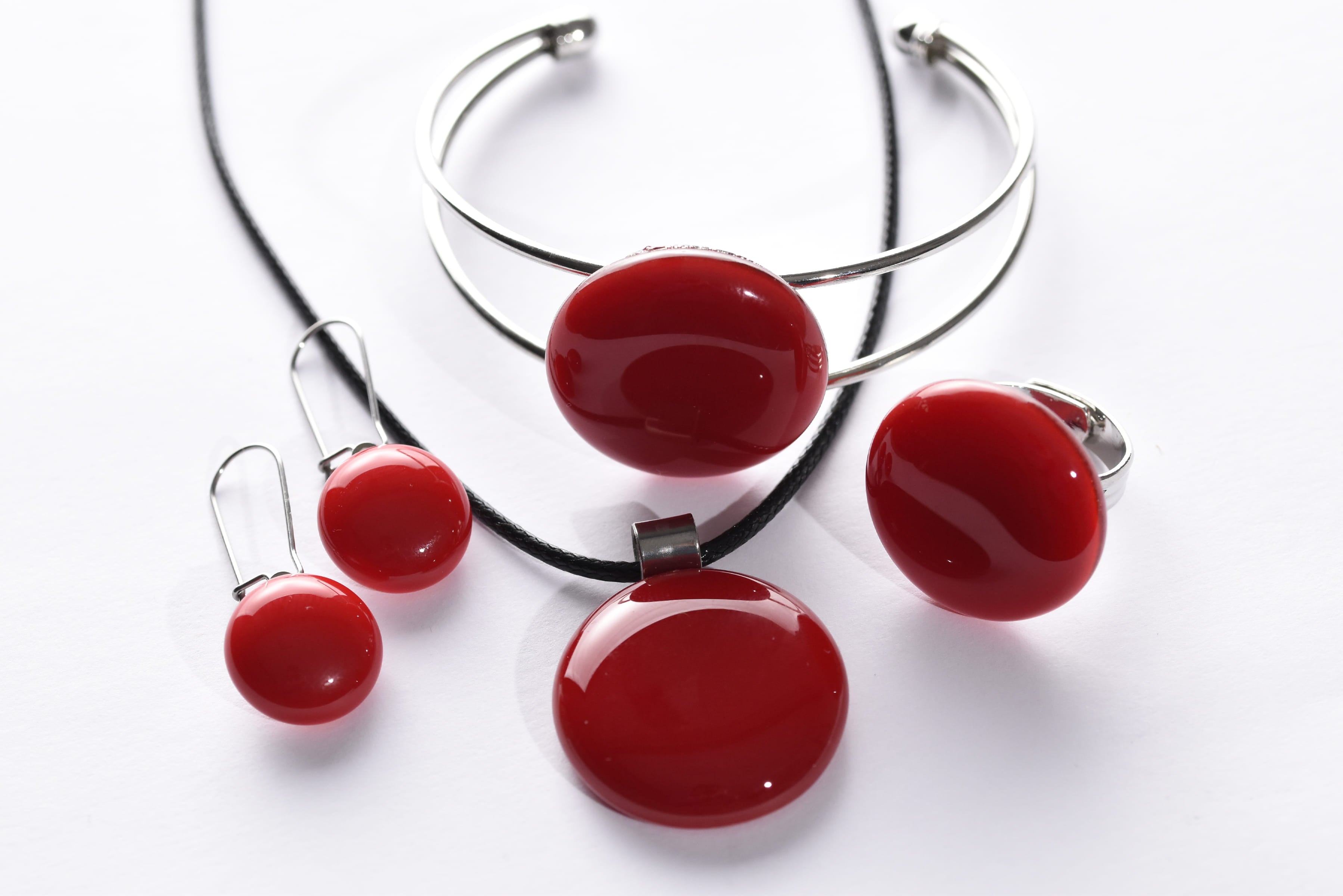 Kézzel készült üvegékszer szett