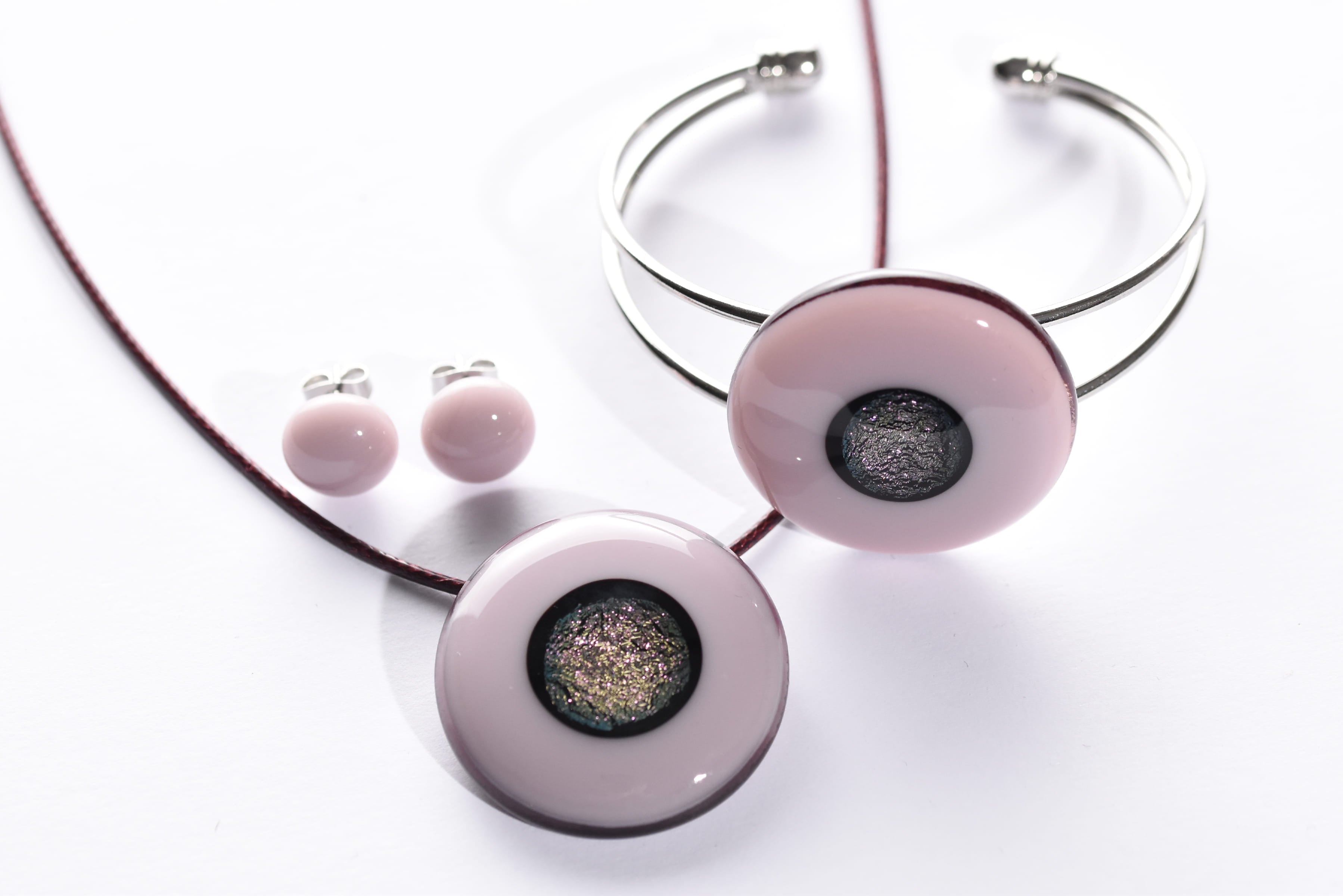 Kézzel készült üvegékszer szett