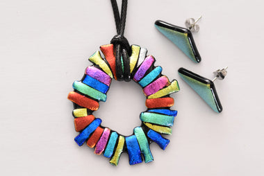 Kézzel készült üvegékszer szett